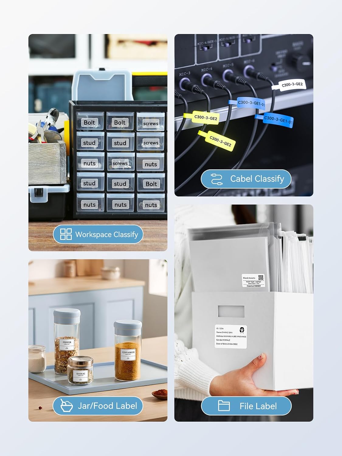 Detalle de NIIMBOT B1 Thermal Label Maker with Bluetooth and 3 Label Rolls