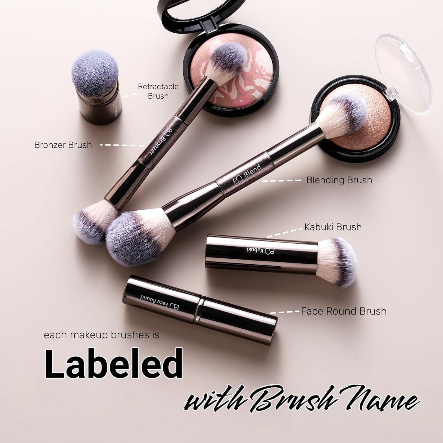 Detalle de Professional Makeup Brushes BS-MALL 20pcs ⚙