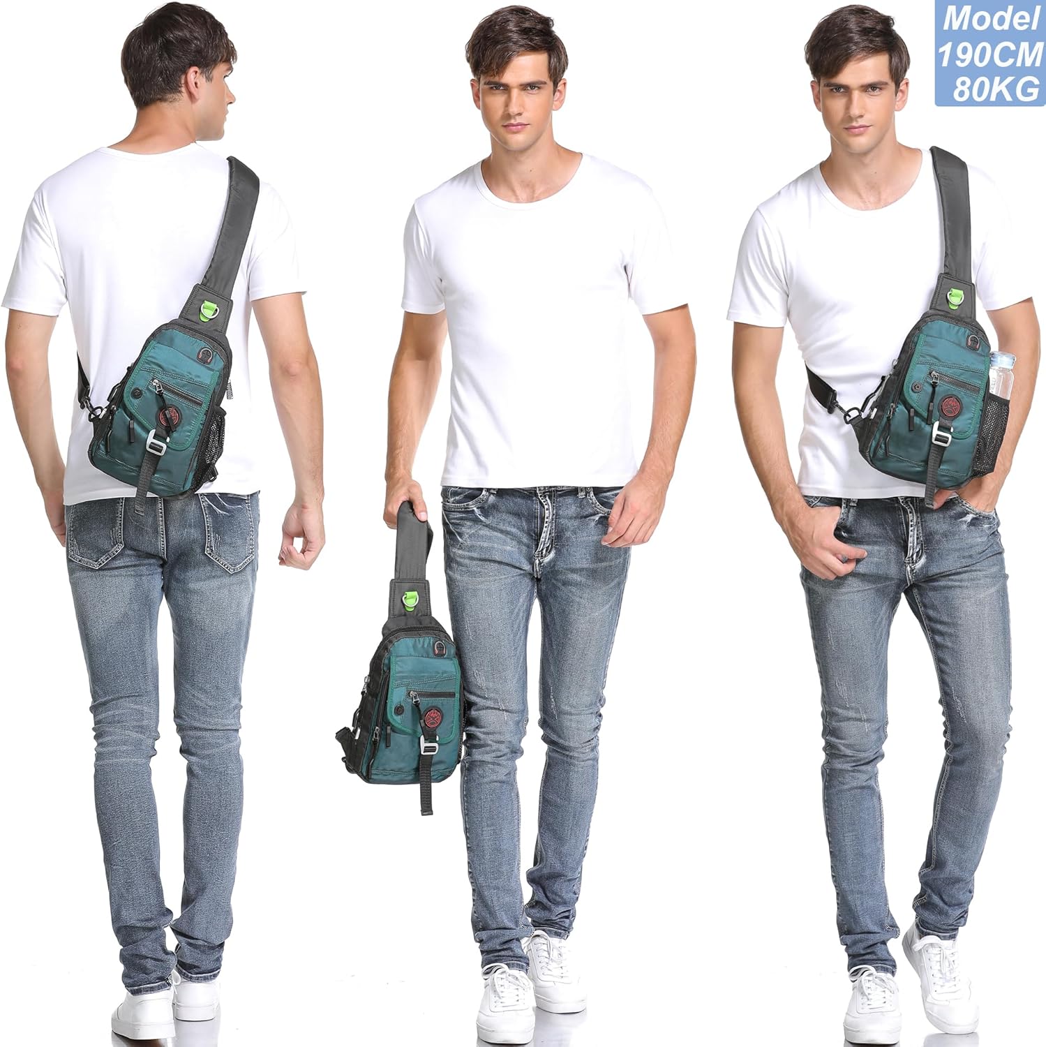 Detalle 2 de Nicgid Sling Bag Chest Shoulder Backpack: Lightweight, Water-Resistant Crossbody for Men and Women