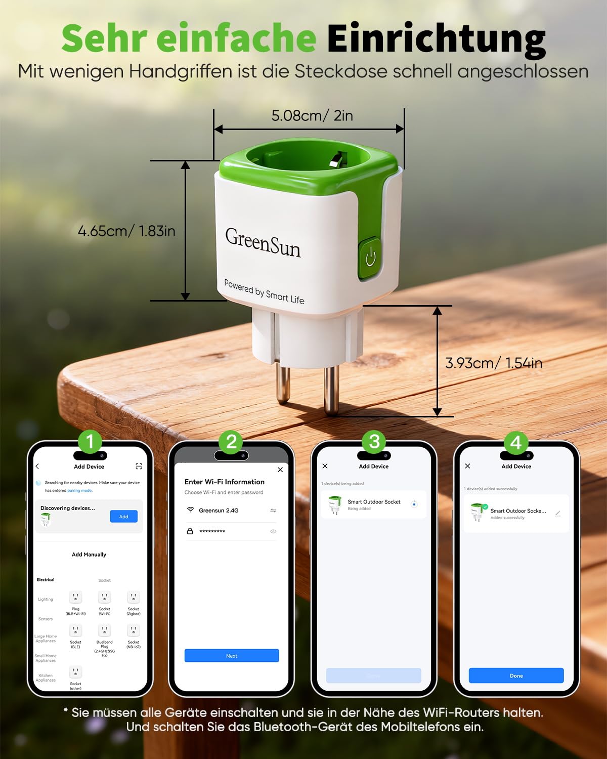 Thumbnail 6 de GreenSun WLAN-Steckdose mit Stromzähler für Smart Life, App-Steuerung, Zeitschaltuhr & Sprachsteuerung (Alexa & Google)