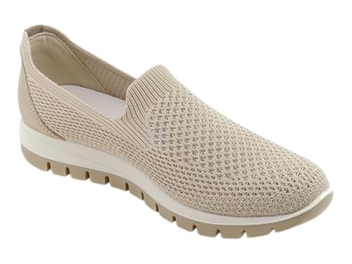 Detalle 2 de IGI&Co 1150033 Cream Platino: Scarpe Donna Slip-On in Tessuto, Comfort e Stile casual