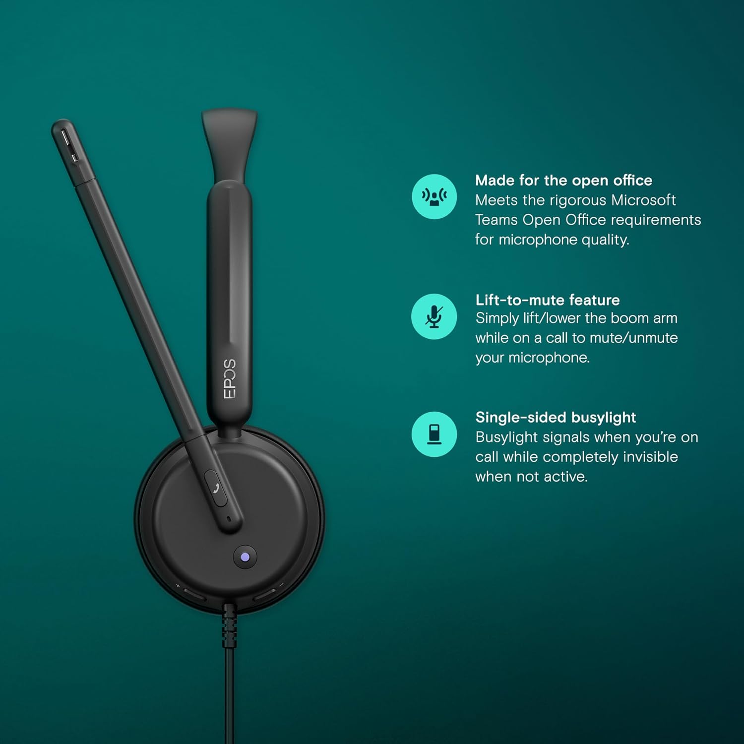 Thumbnail 2 de EPOS IMPACT 460T wired binaural headset (USB-C & USB-A) with dual noise-cancelling mics