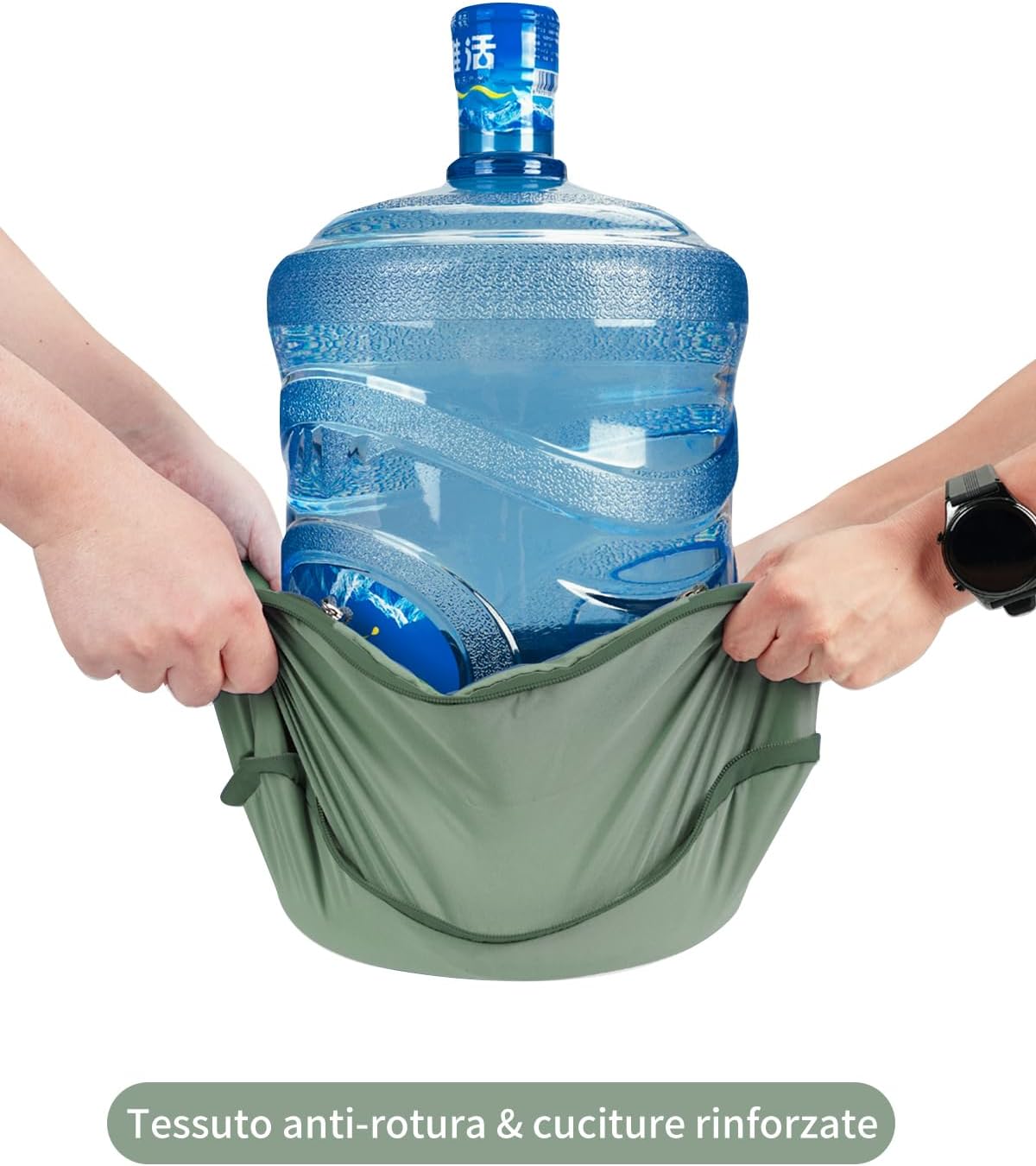 Detalle de ECOHUB set 5 organizer valigia compressibili con scomparto extra e sacchetti travel esssentials (verde)