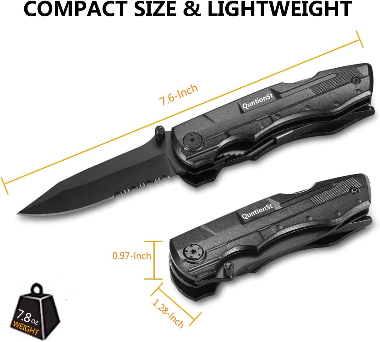 Detalle 2 de QuntionSt QT-BK-KE01 12-in-1 Pocket Multitool with Locking Blade