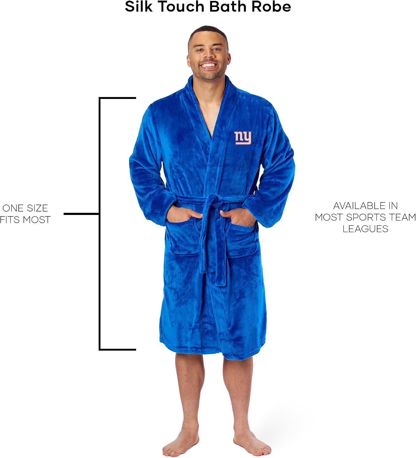 Detalle de Northwest NFL Unisex Silk Touch Bathrobe — New York Giants