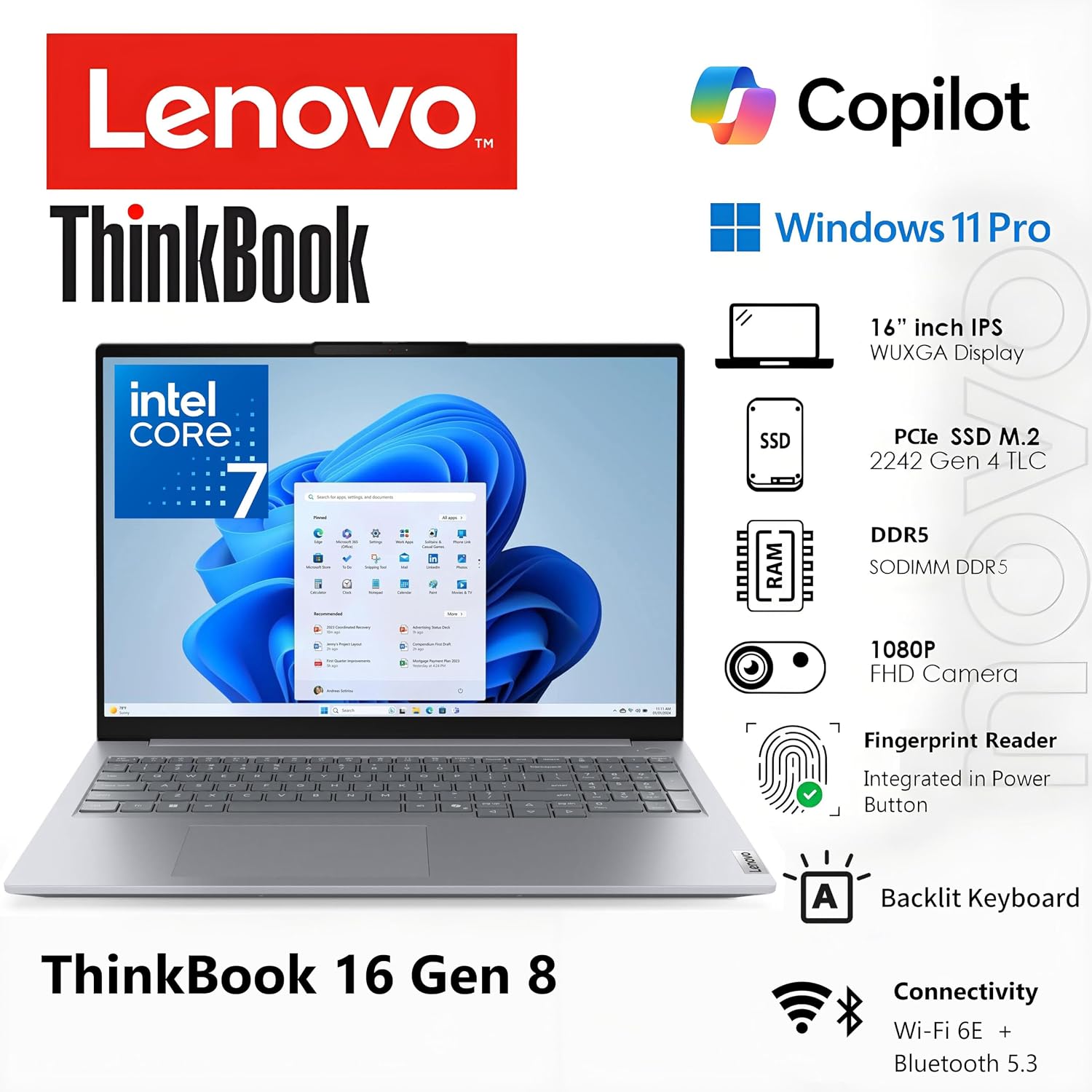 Detalle 2 de Lenovo ThinkBook 16 Gen 8 Laptop