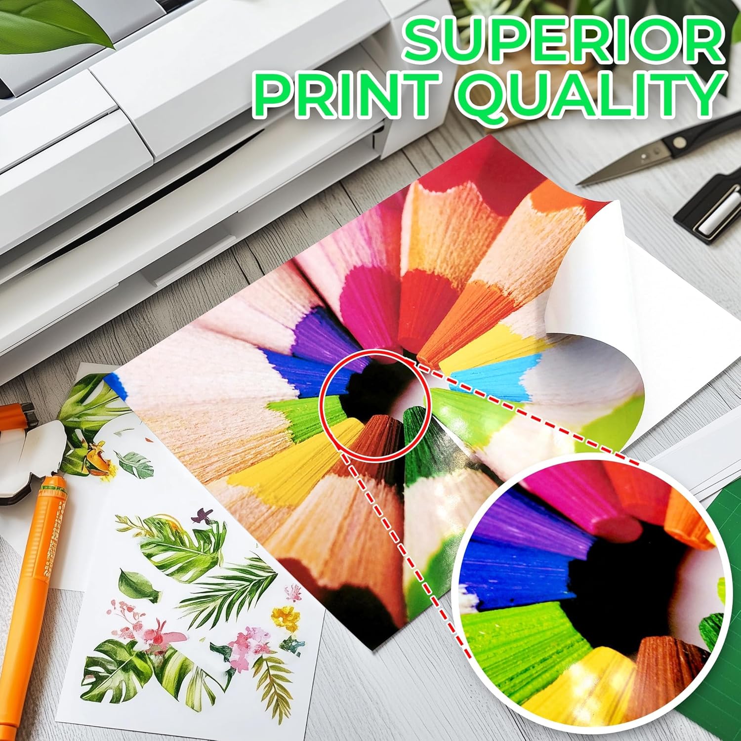 Thumbnail 1 de Evergreen Goods A4 Glossy Printable Sticker Paper (50 Sheets) for Inkjet & Laser Printers