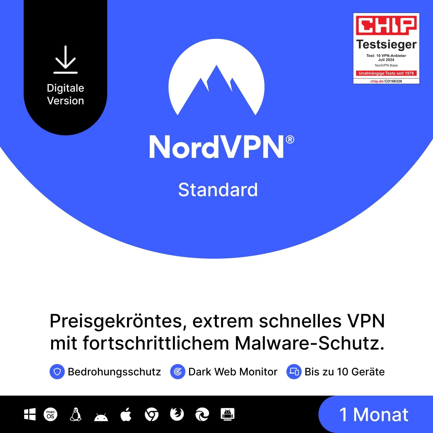 Detalle de NordVPN Plus – 1 Jahr Bundle mit VPN- und Passwort-Manager-Software (Digitaler Code)