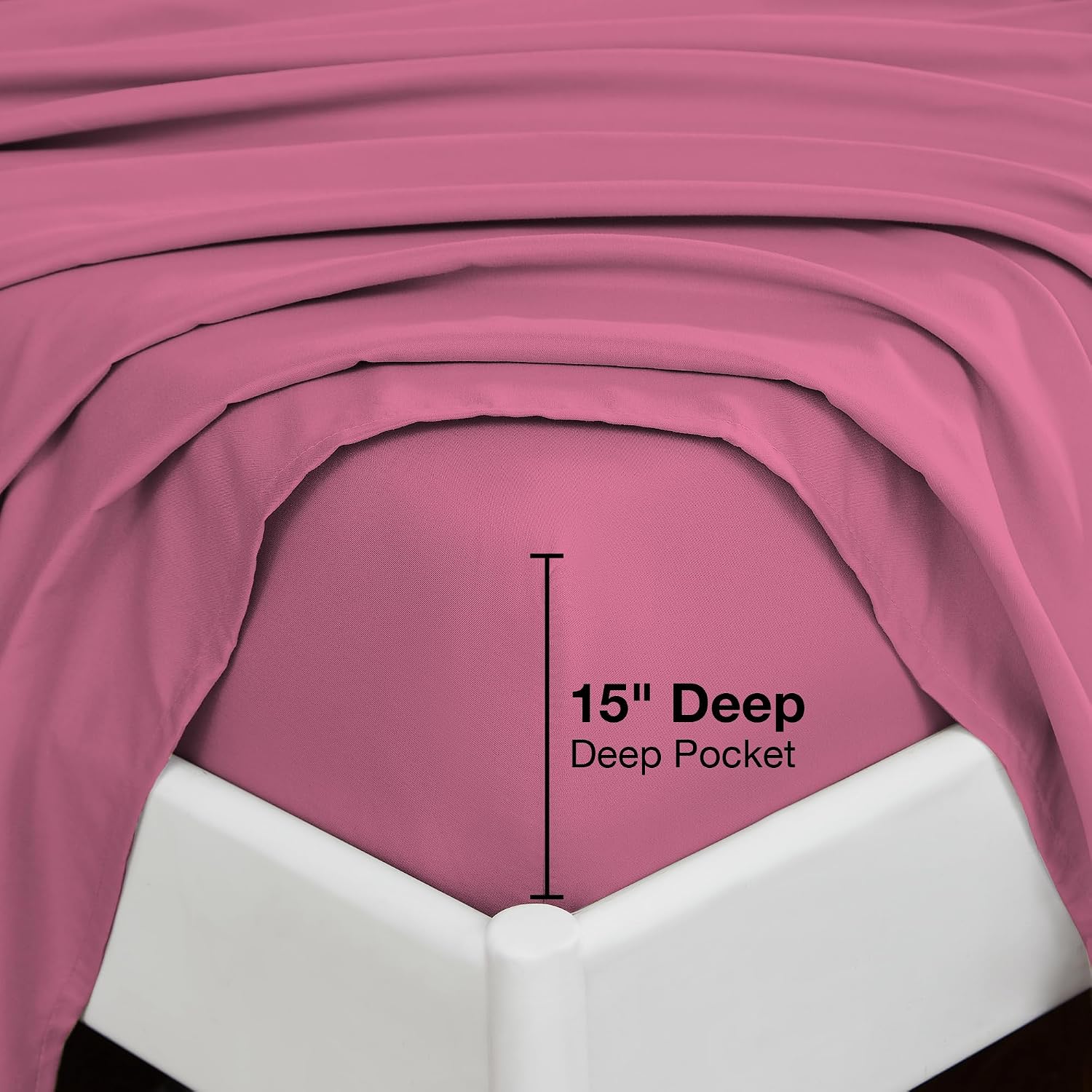 Thumbnail 3 de softan SHTROSEQ Queen Microfibre Sheet Set, Hot Pink, 15-inch Deep Pocket