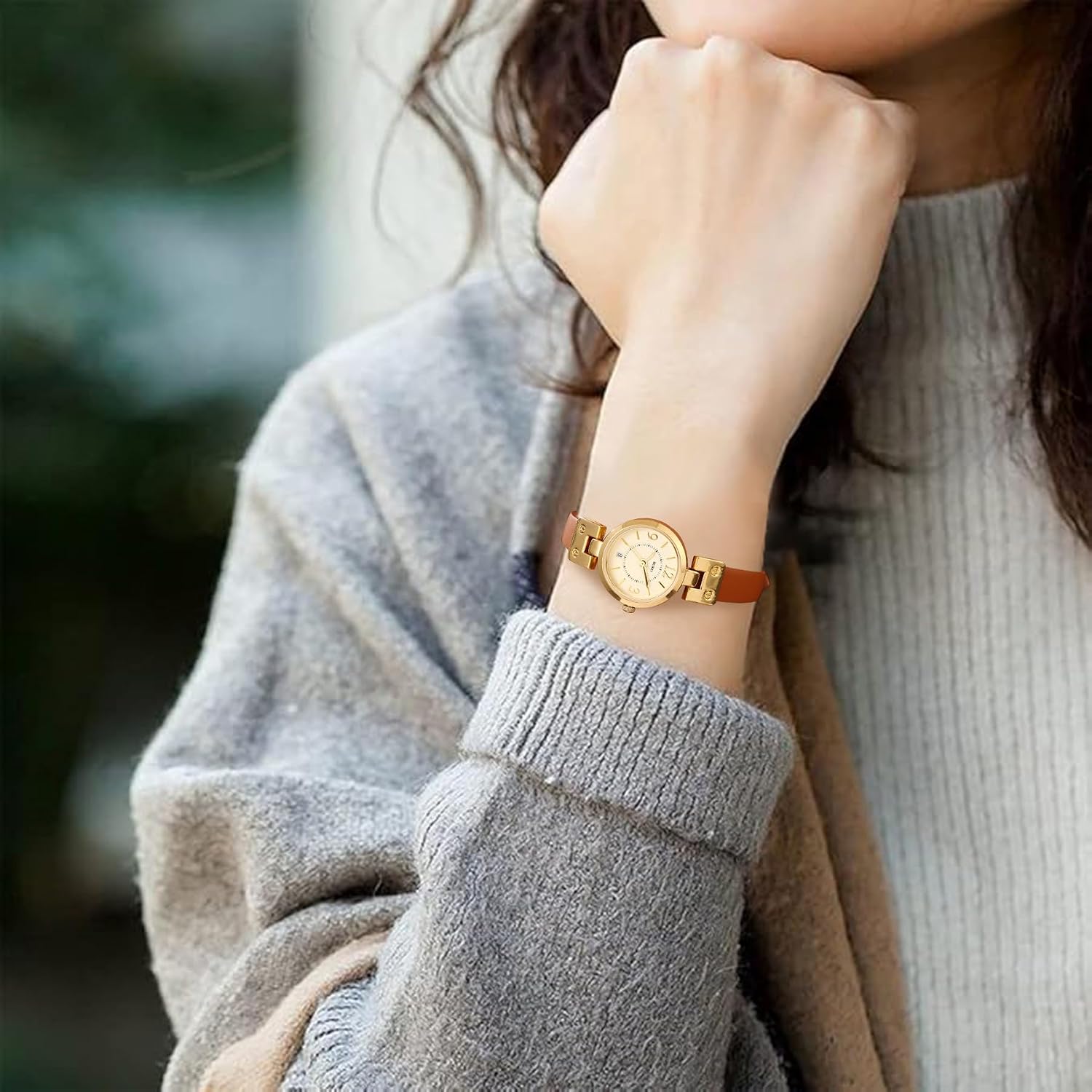Thumbnail 5 de BUREI Orologio donna lusso quarzo cinturino pelle
