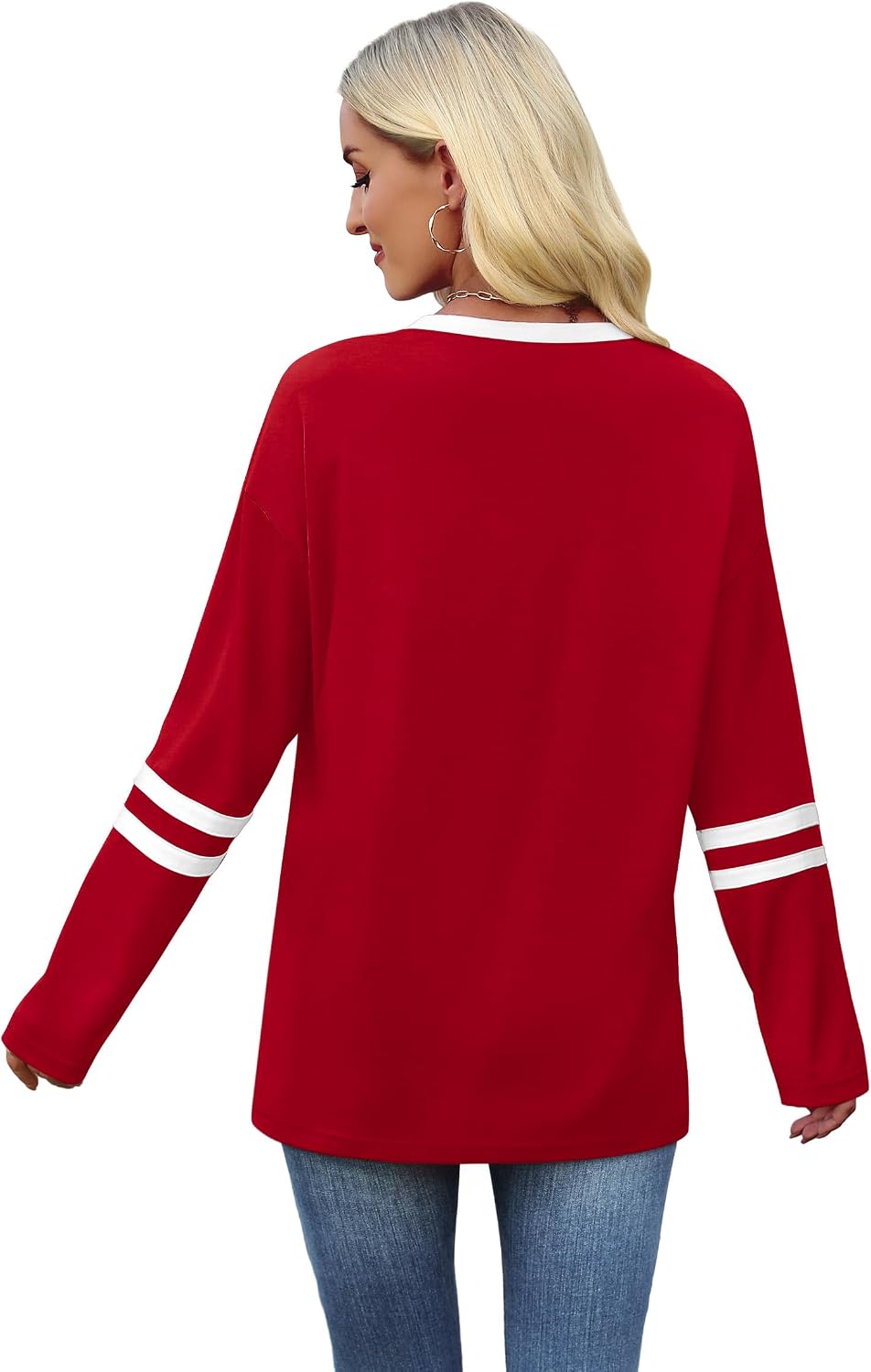 Thumbnail 3 de SAMPEEL Long Sleeve Color Block Top for Women