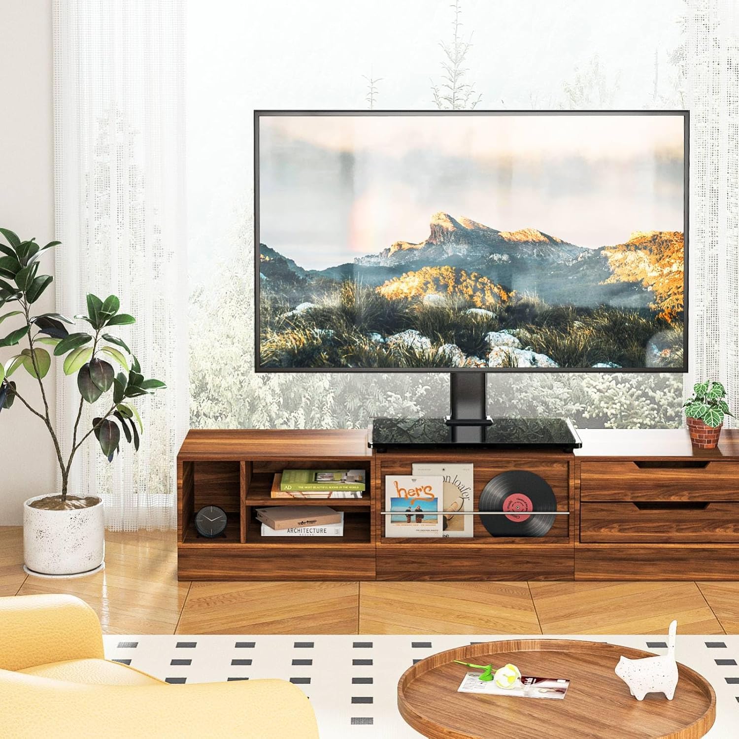 Thumbnail 6 de Rfiver Universal TV Stand/Base for 27-60 inch TVs, Tempered Glass, Height Adjustable