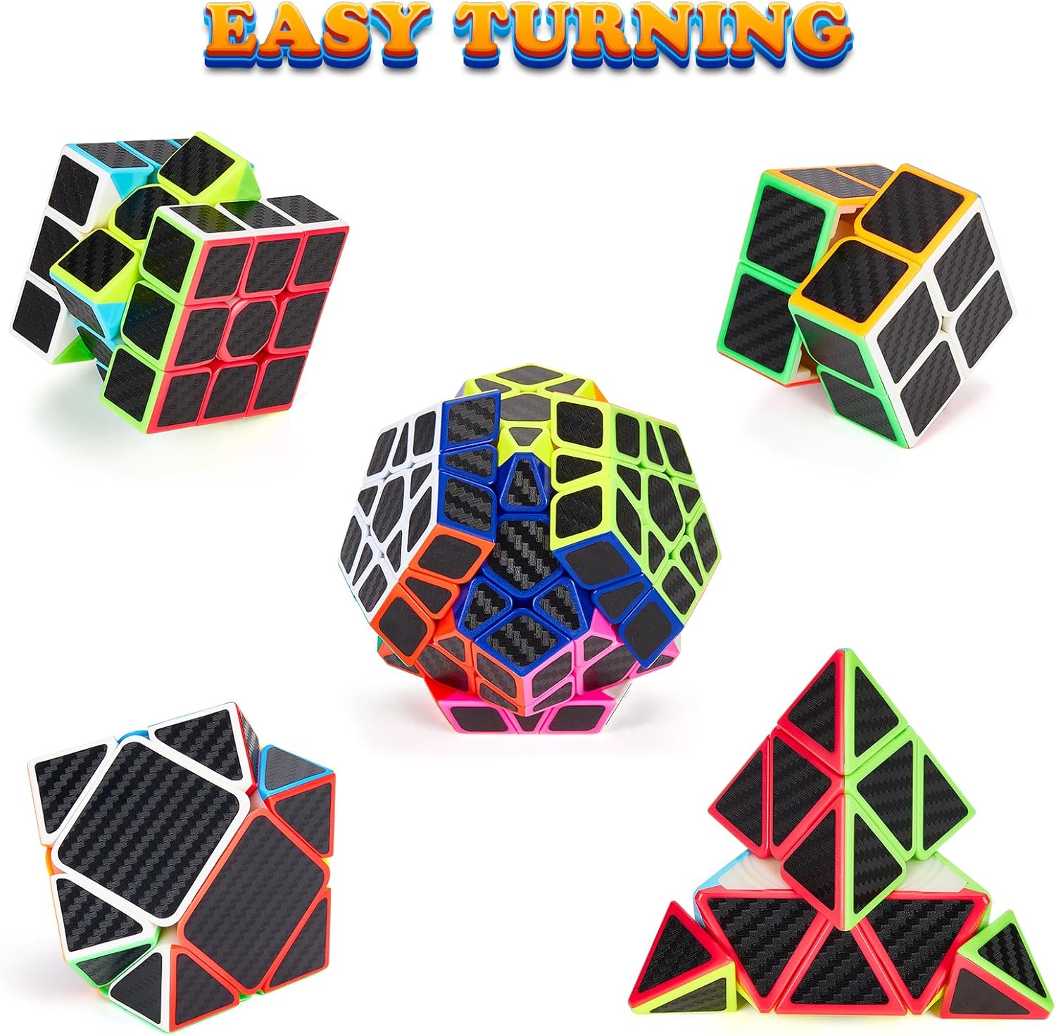 Detalle 2 de Coolzon Puzzle Cubes Megaminx Pyraminx 5 Pack