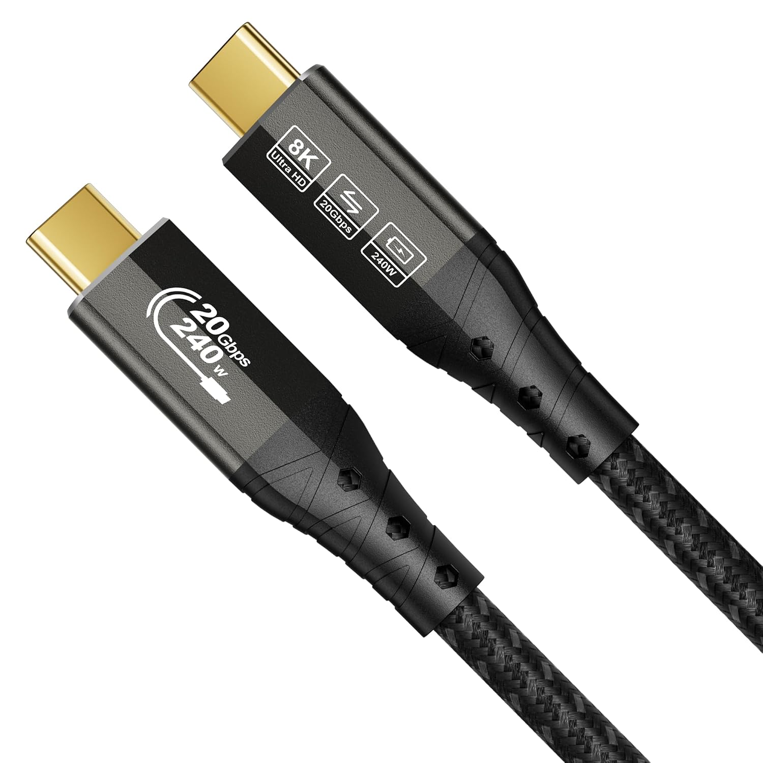 Detalle de ZIKNYDO Cavo USB C 3.2 Gen 2x2 0,5m: 20 Gbps, video 8K/4K, ricarica 240W, per MacBook, iPhone e USB-C hub