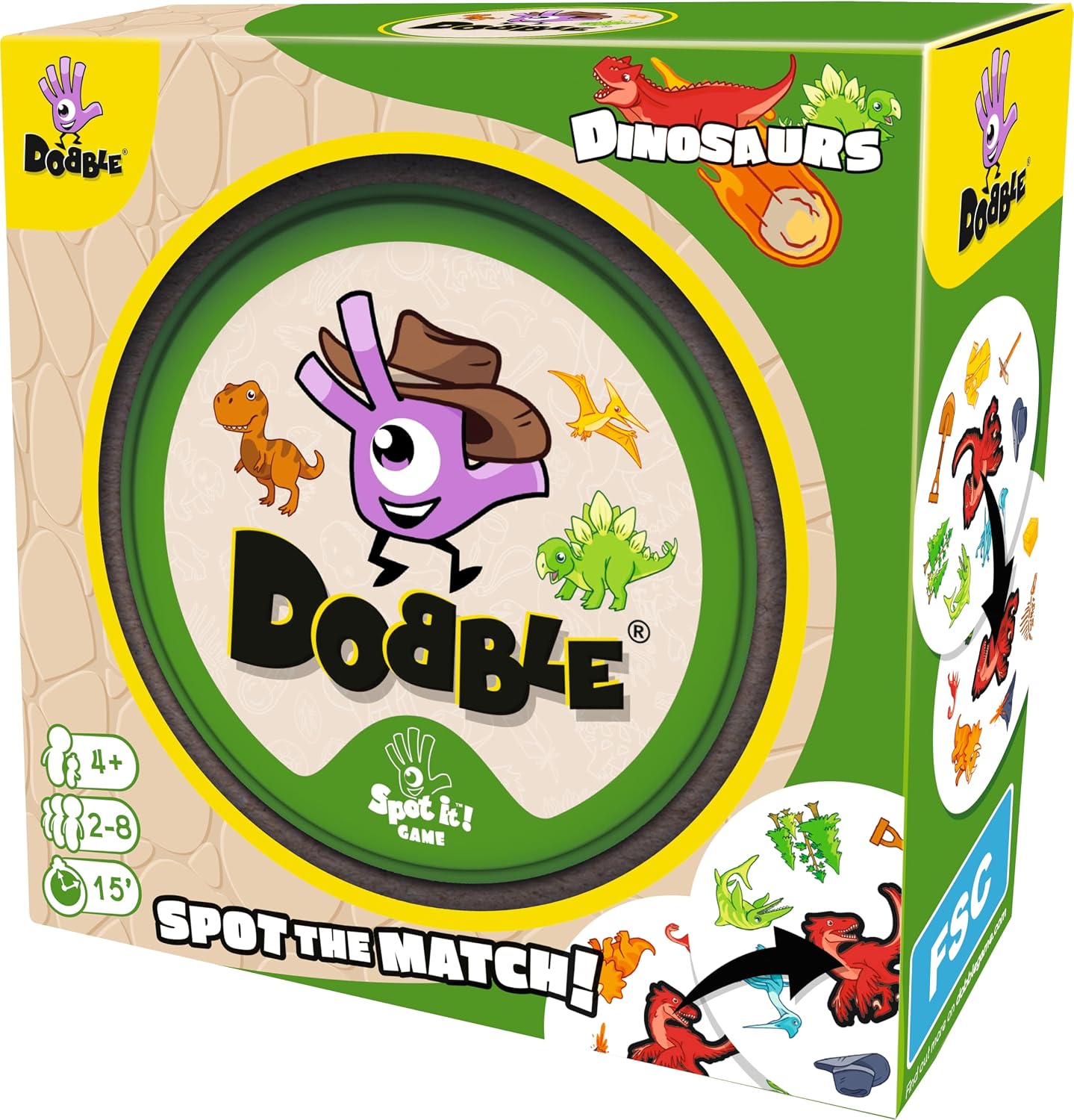 Detalle de Asmodee Dobble Dinosaurs 15 Minutes