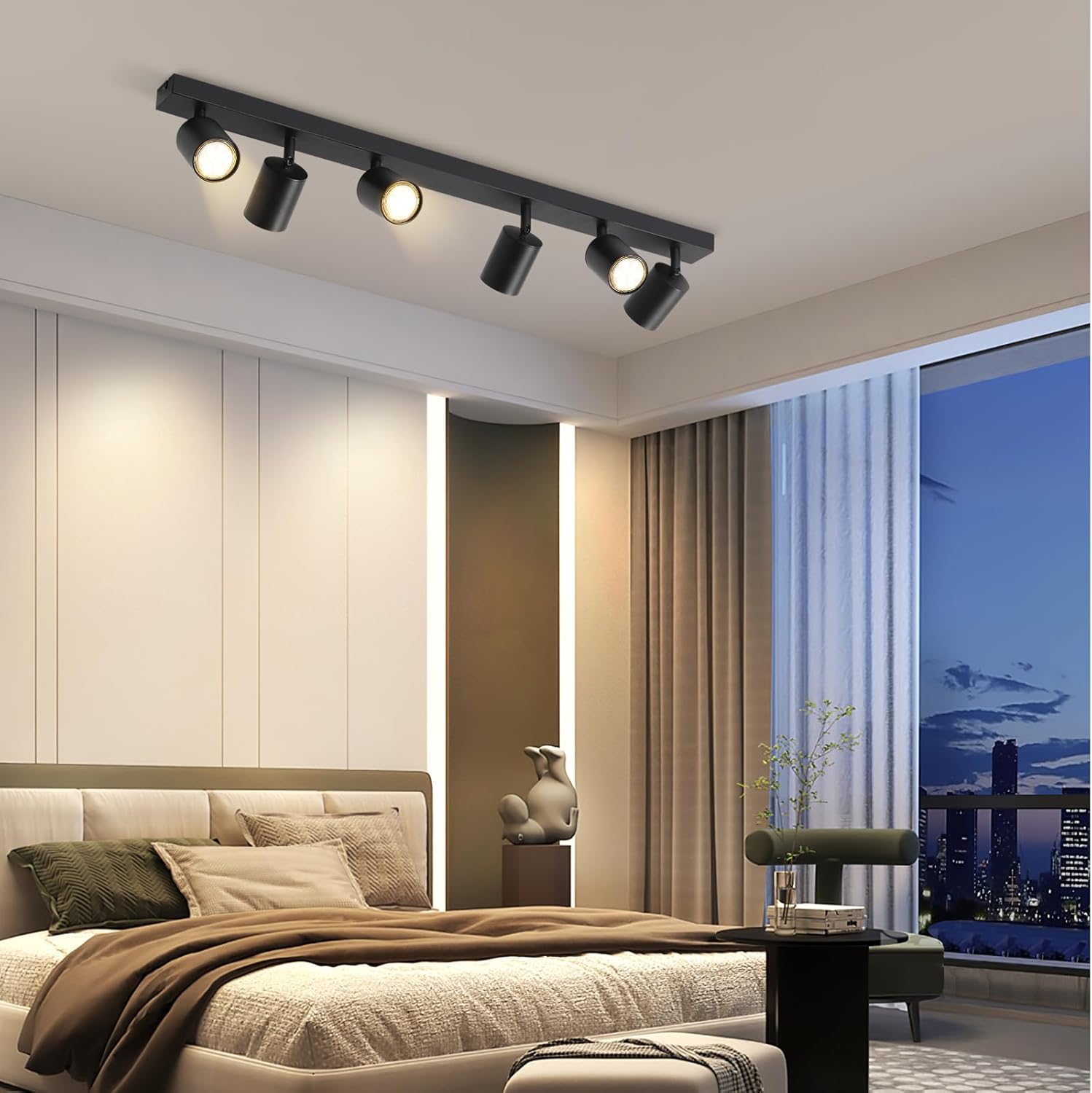 Thumbnail 6 de Homefire LED Deckenstrahler 6-flammig GU10 – Deckenlampe Schwarz, 350° schwenkbar