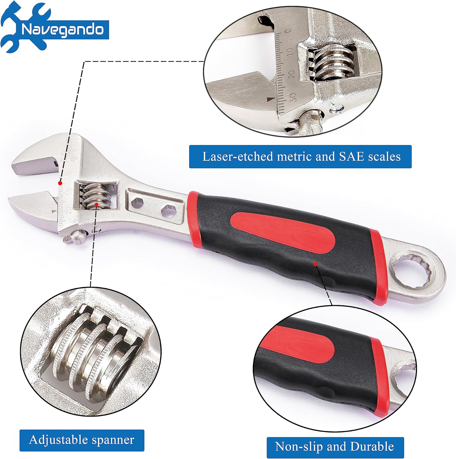 Thumbnail 5 de Navegando Adjustable Spanner Set 6/8/10-Inch
