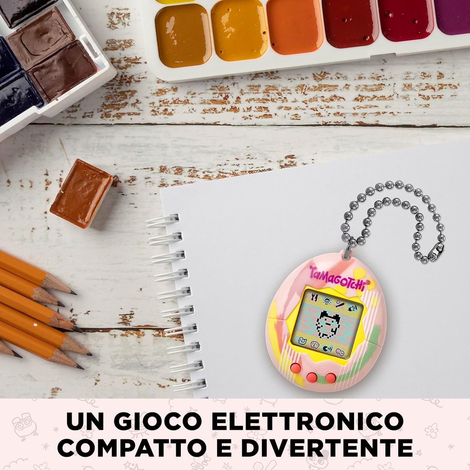 Detalle 2 de Tamagotchi Originale Art Style di Bandai – Animale Elettronico Interattivo con Schermo a Colori