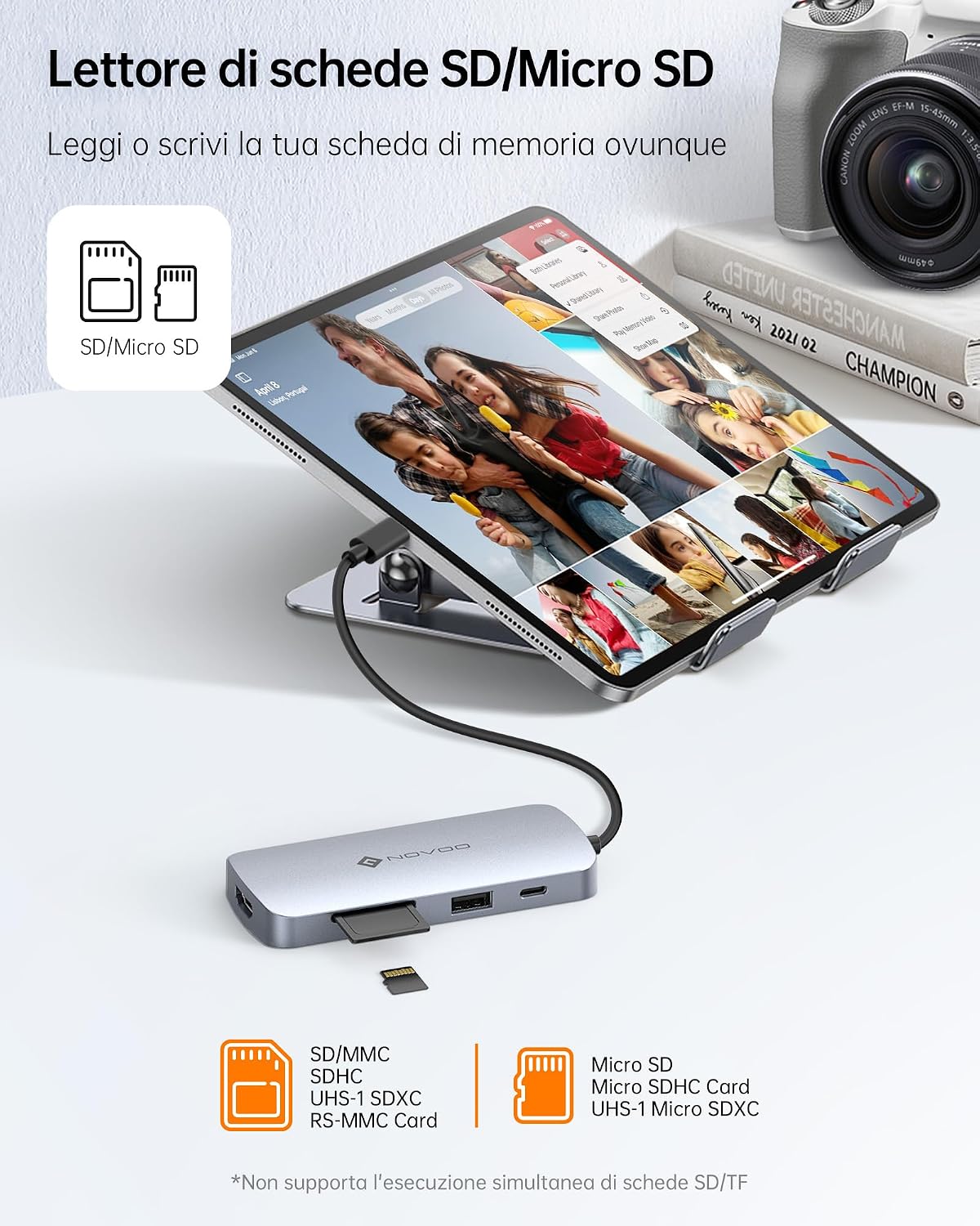 Detalle 2 de NOVOO Hub USB C 9 in 1 4K 60Hz