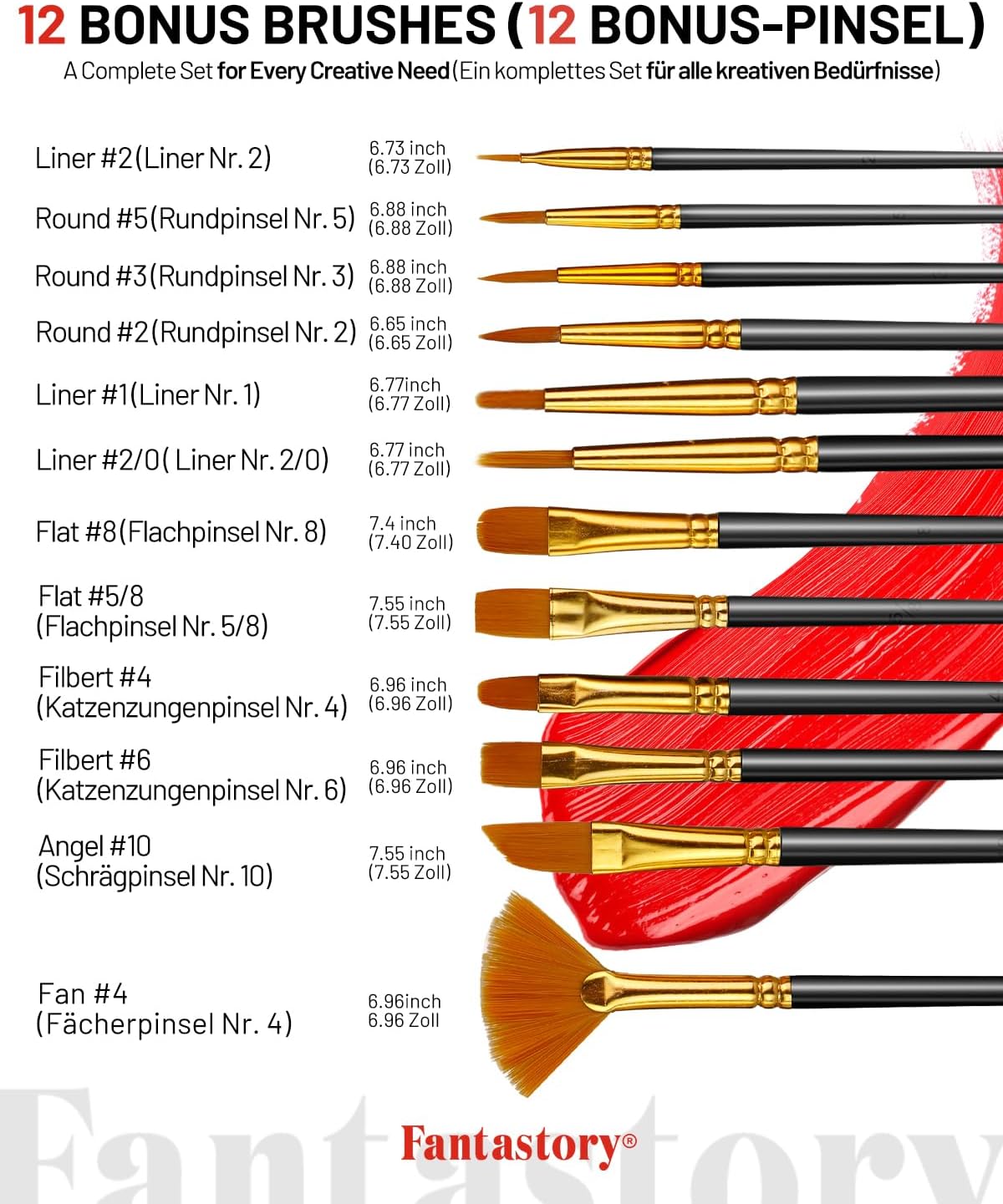 Thumbnail 5 de Acrylfarben Set 18 Farben 60 ml mit Pinseln