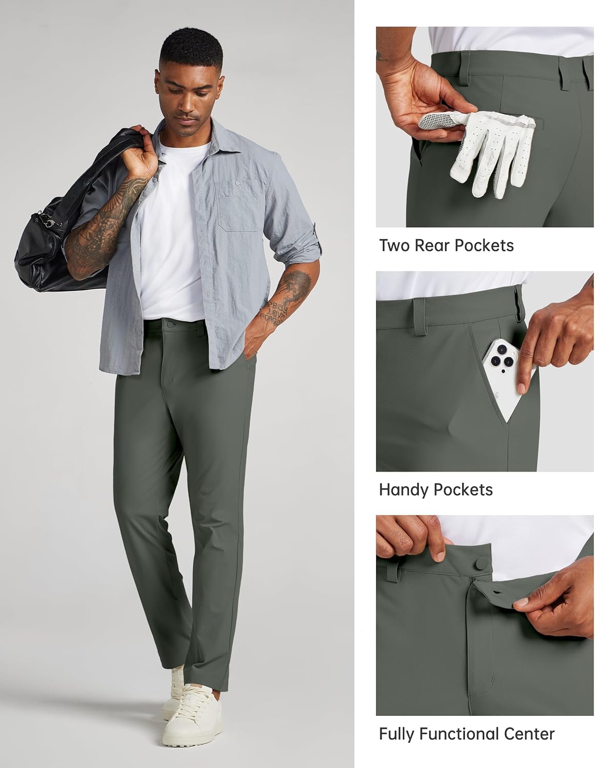 Thumbnail 5 de Willit Mens Golf Pants Stretch Comfy Work Dress Pants