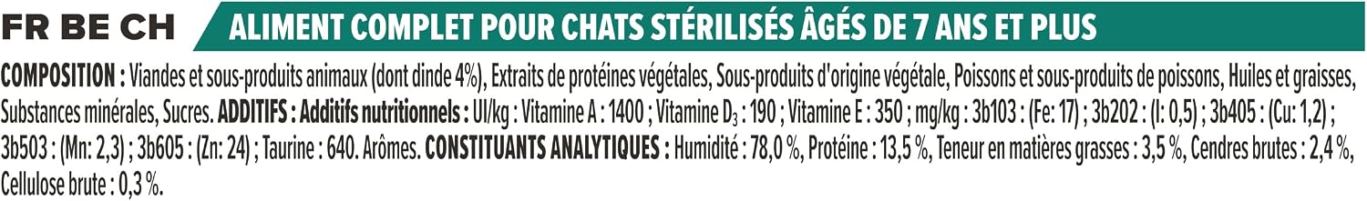 Detalle 2 de Purina Pro Plan Senior Steriliserad 7+ våtfoder med kalkon, 10 × 85 g