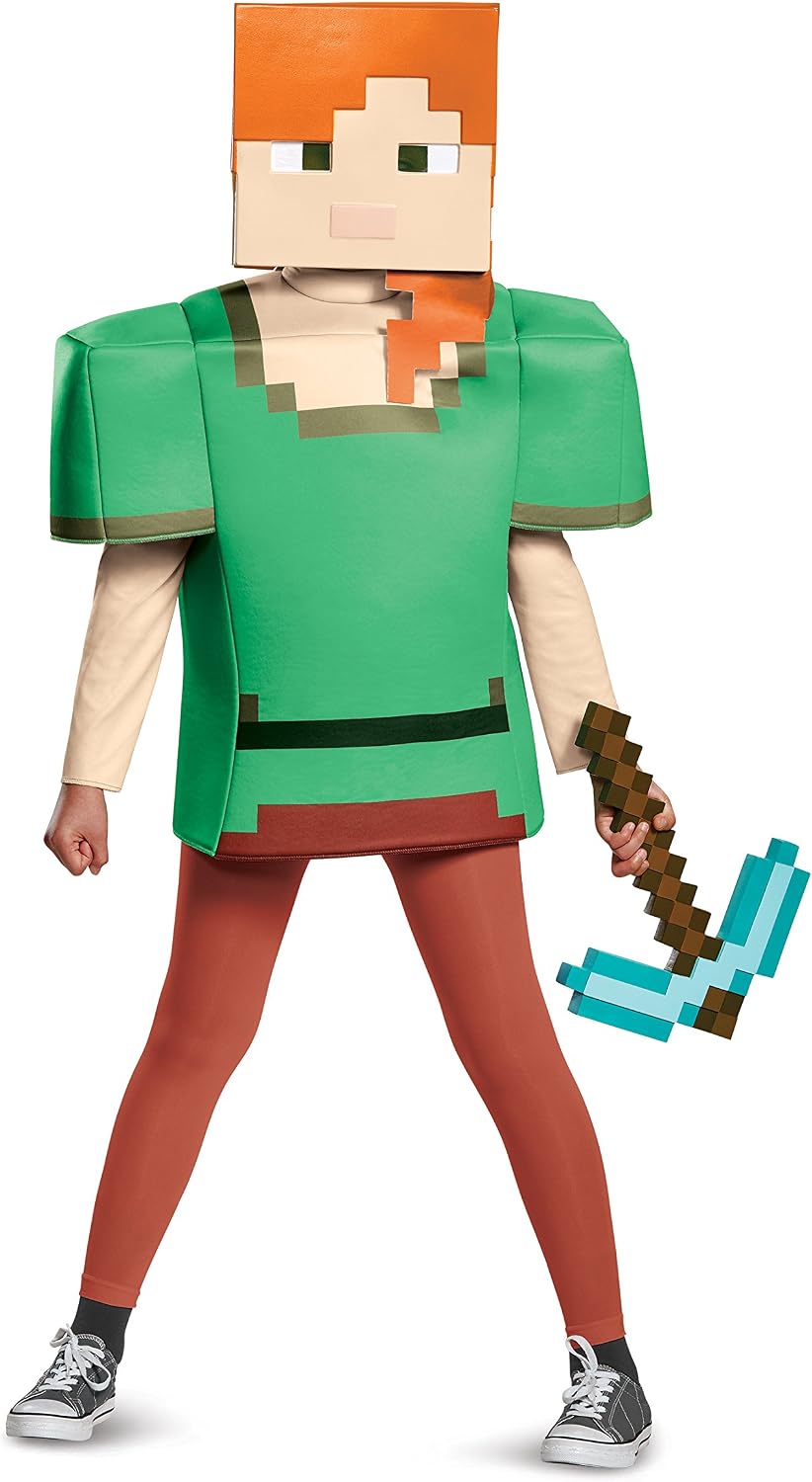 Detalle 2 de Disguise Alex Classic Minecraft Costume, Medium (7-8), Tunic and Mask