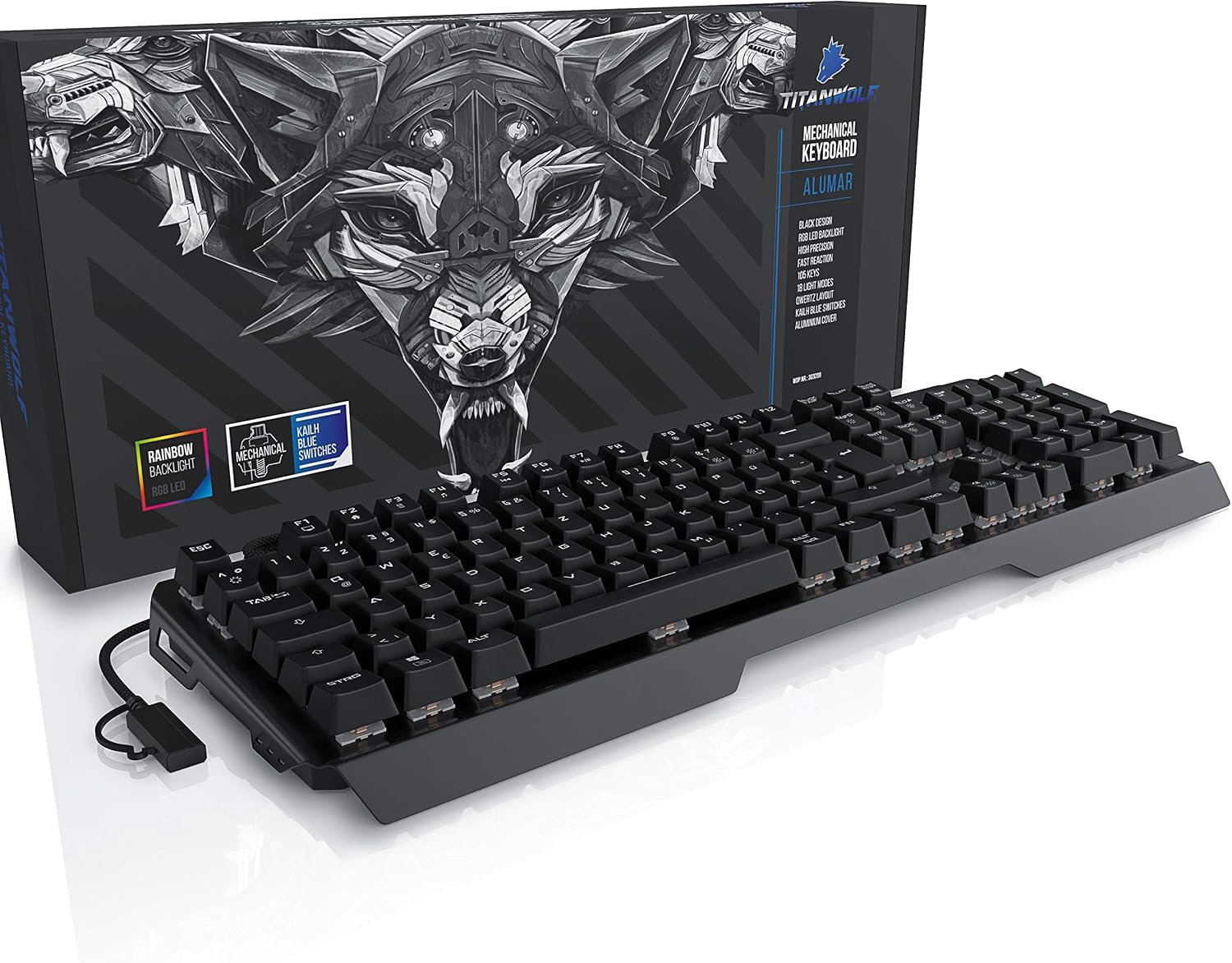 Thumbnail 6 de CSL-Computer Titanwolf Alumar mechanische Tastatur