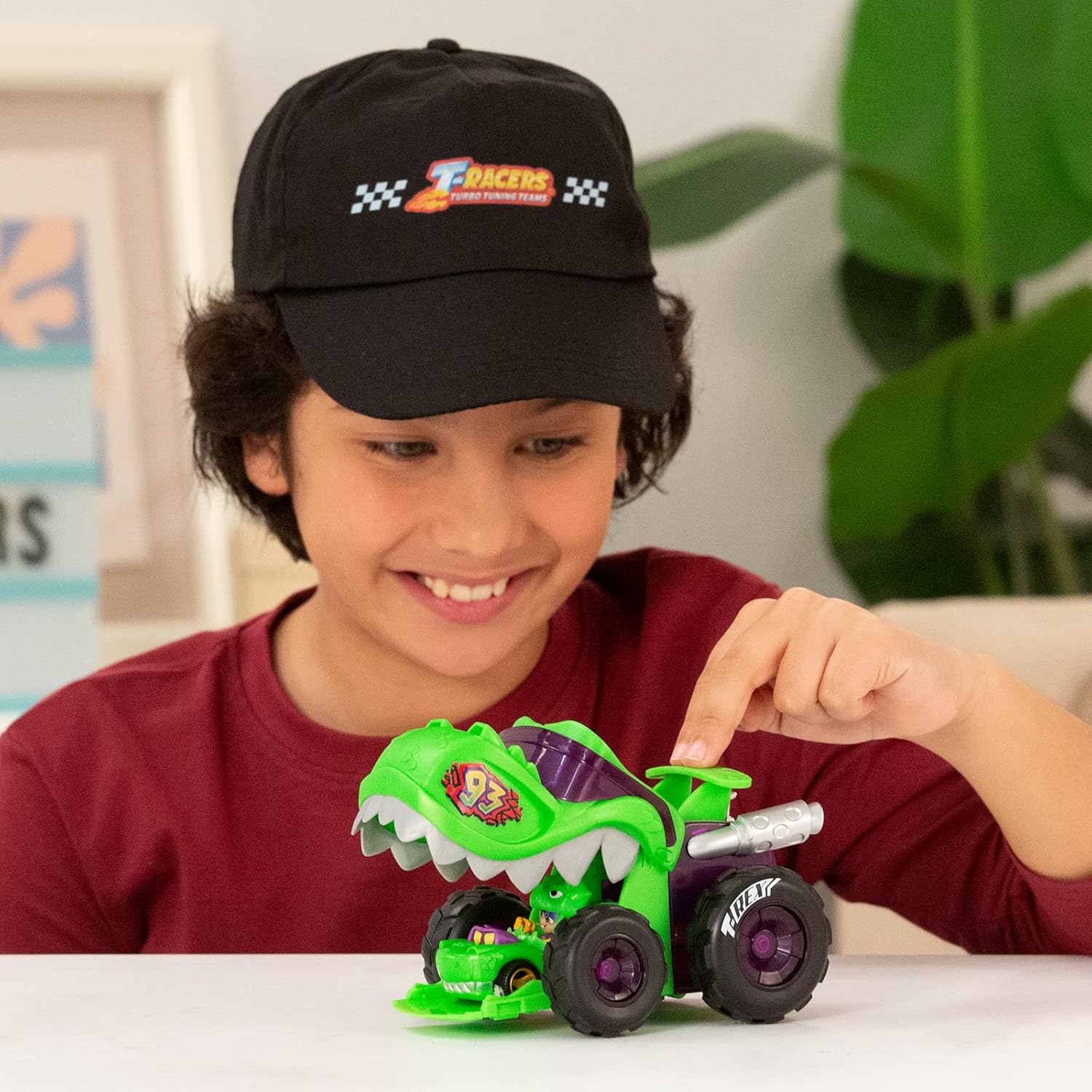 Detalle 1 de T-Racers Mega Wheels T-Rex vehículo lanzador 1 piloto