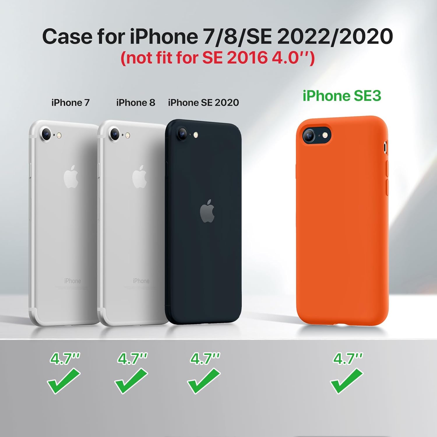 Thumbnail 5 de Miracase Ultra Slim Case with Screen Protector for iPhone SE (2022/2020) and iPhone 7/8 – Orange