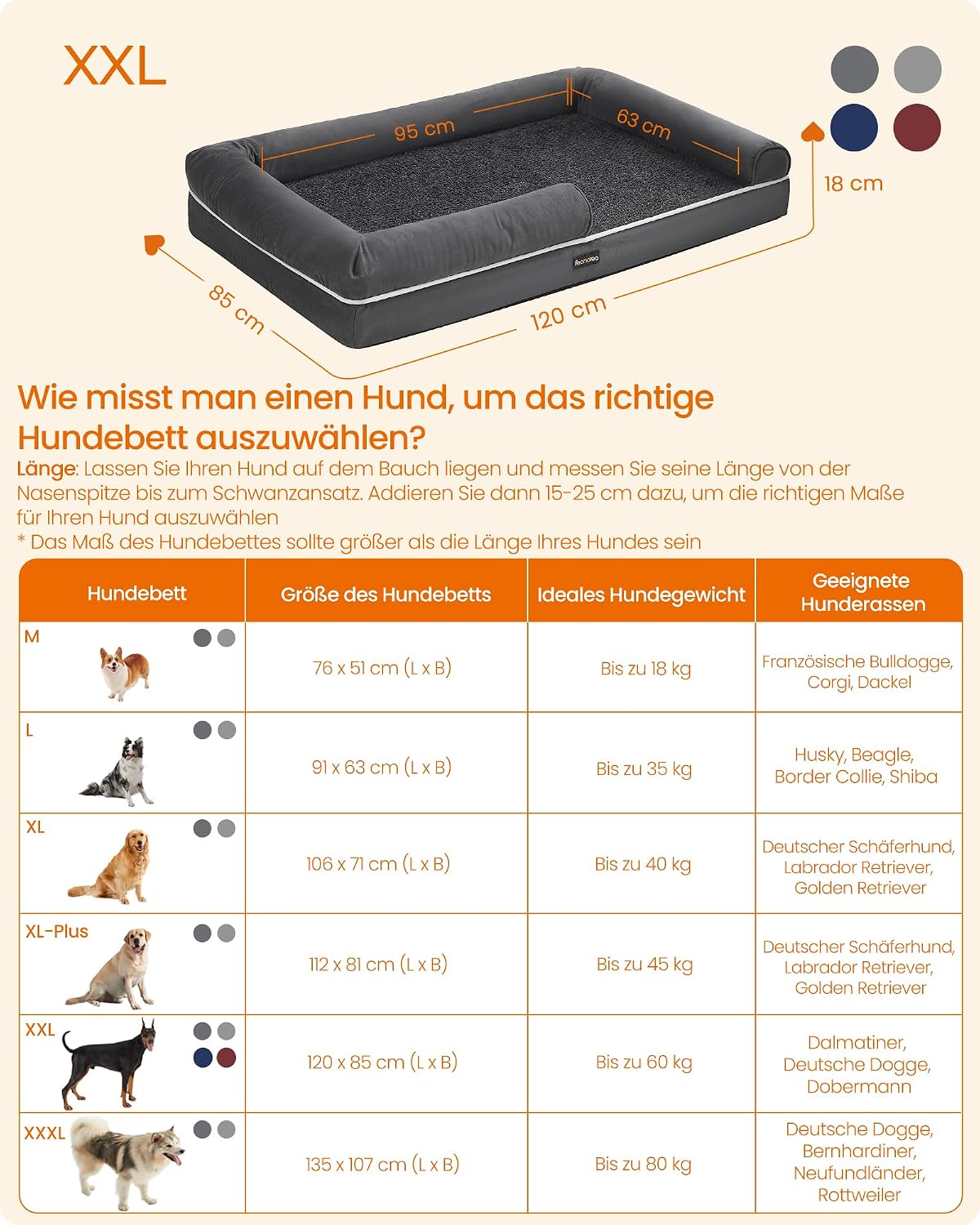 Thumbnail 4 de Feandrea Orthopädisches Hundebett 120×85 cm