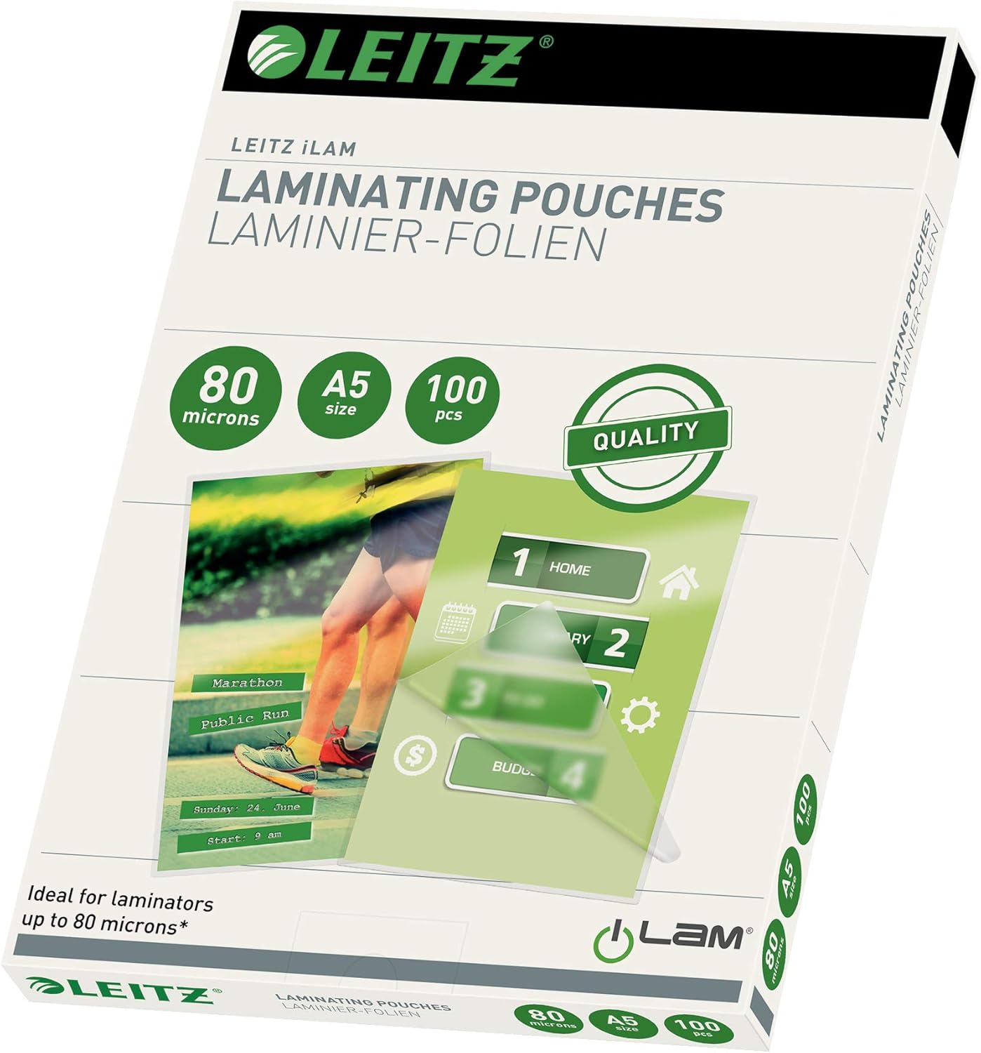 Thumbnail 6 de Leitz Heißlaminierfolien A3 125 µm – 100er Pack, transparent & glänzend