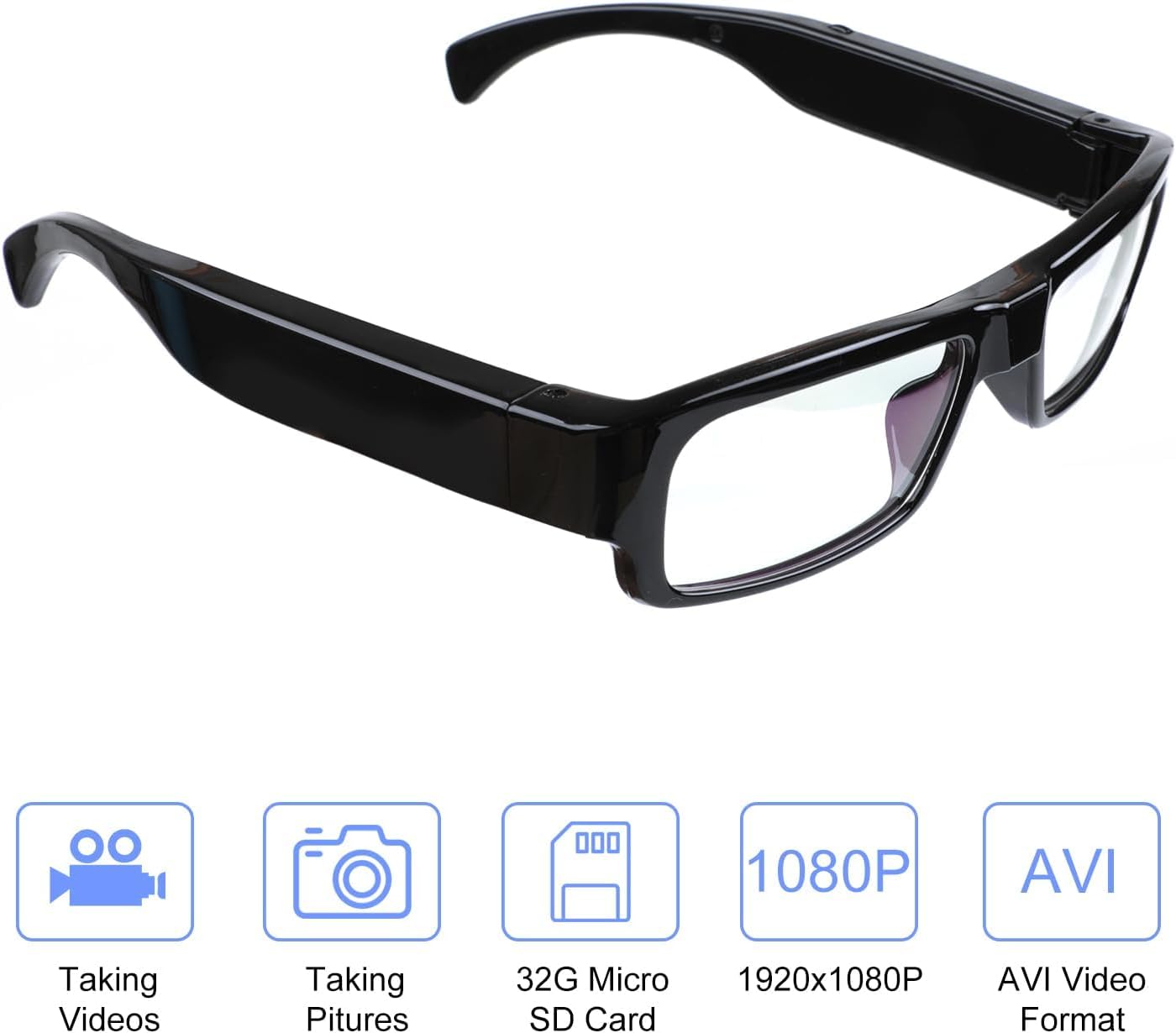 Thumbnail 5 de SHENMEILA 1080p Spy Camera Glasses with 32GB Card: Wearable Eyewear for Everyday Recording