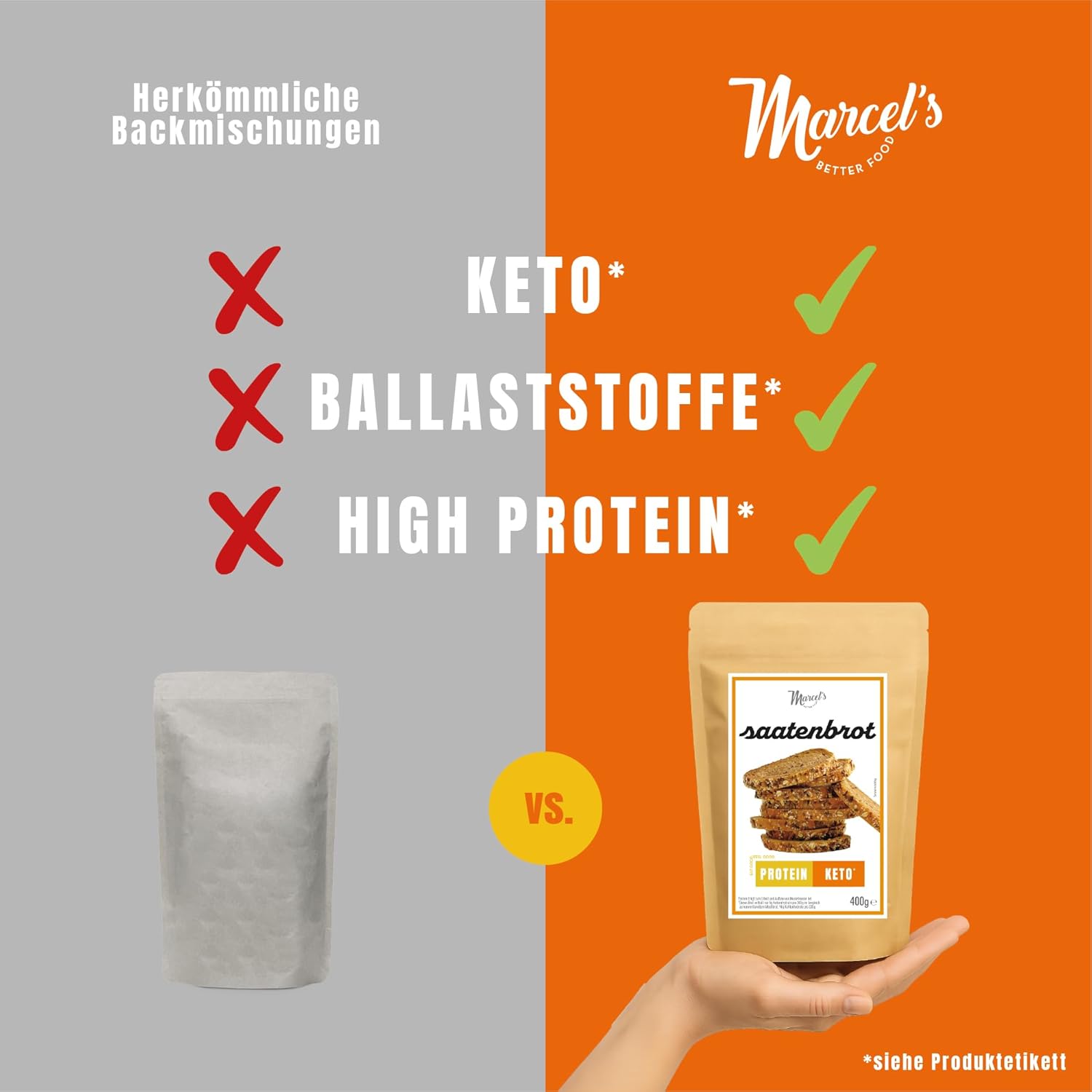 Thumbnail 4 de Marcel's Keto Brot Goldenes Saatenbrot 1200g 🍞