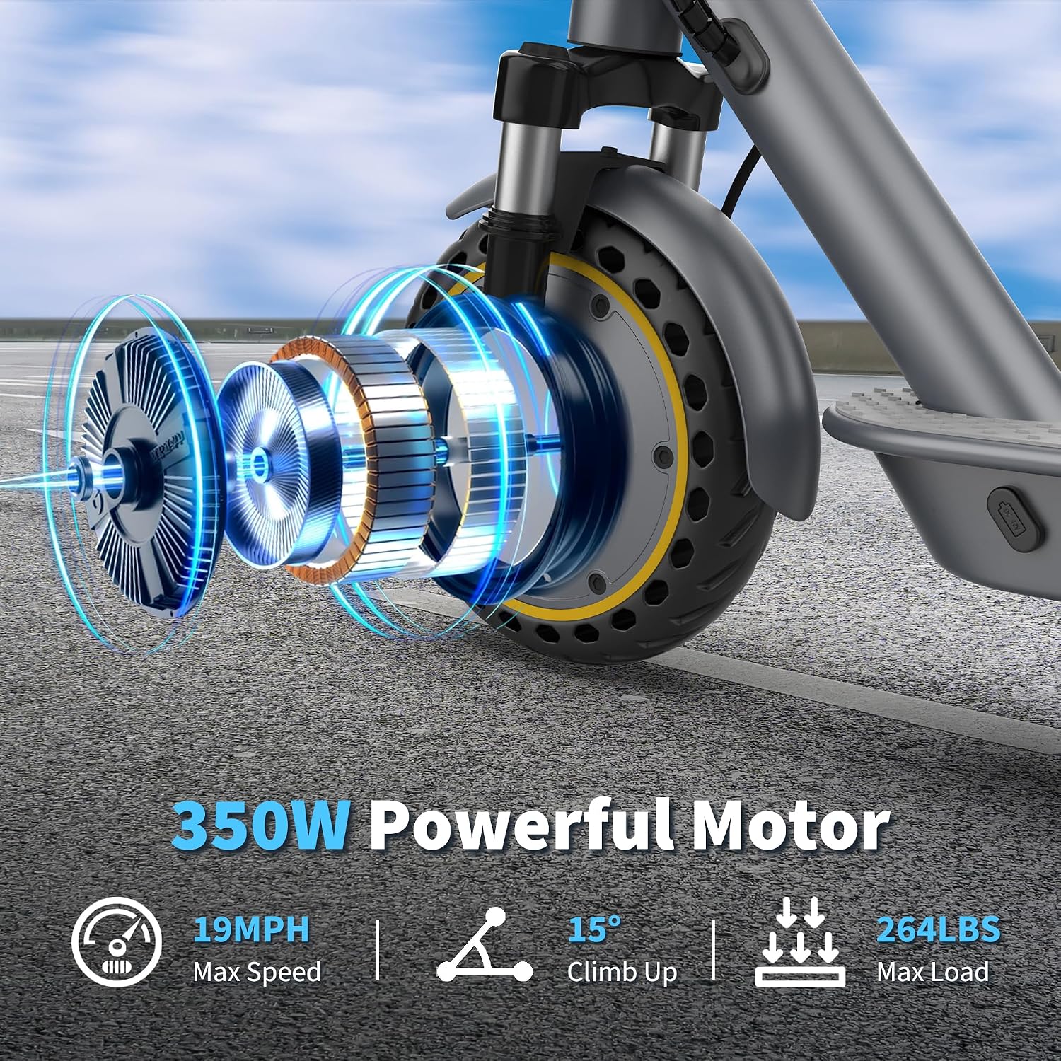 Detalle de WERHY H5PRO Folding Electric Scooter for Adults with Dual Suspension and Brakes