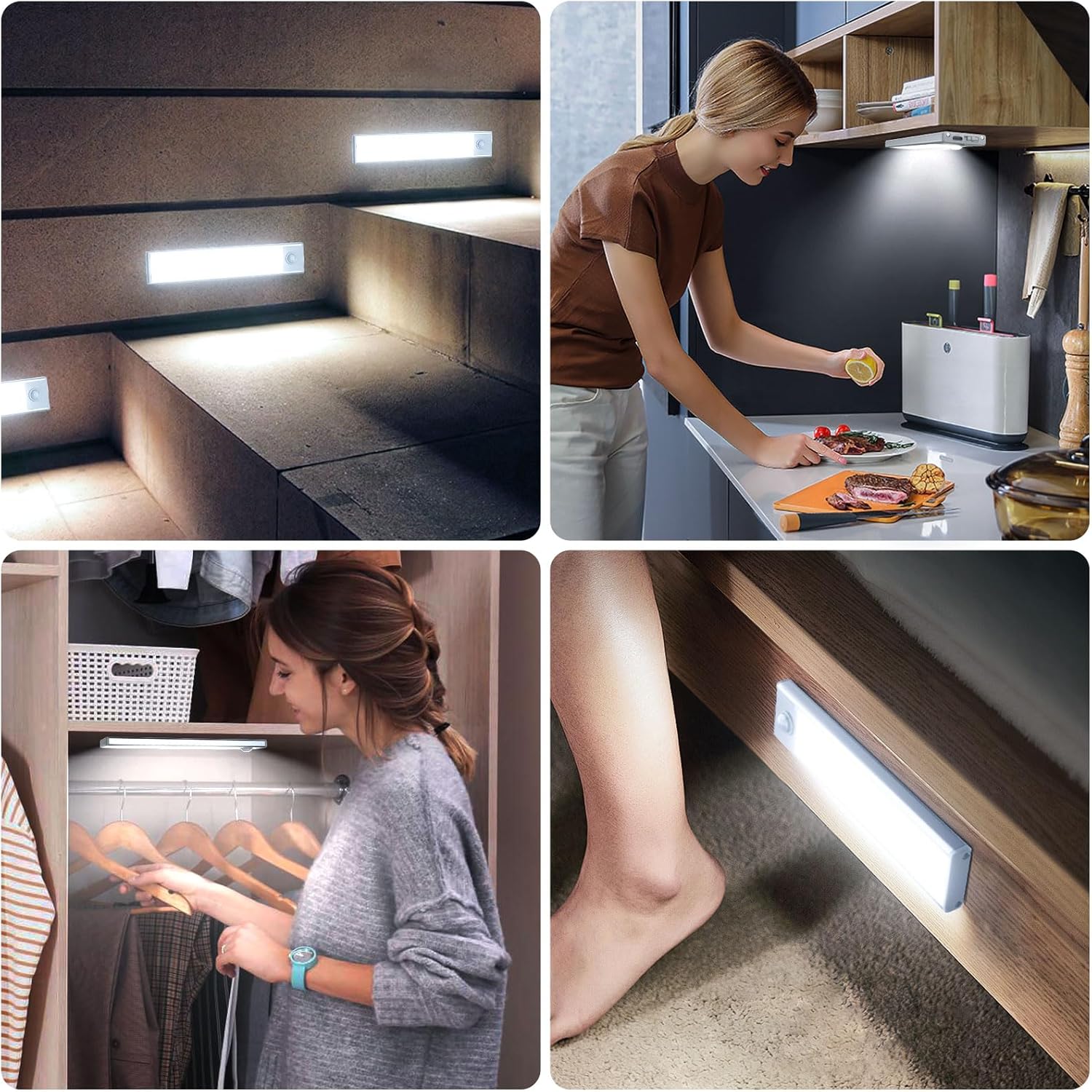 Thumbnail 6 de 6 Pack Under Cabinet Lighting 32 LED Rechargeable Motion Sensor Light