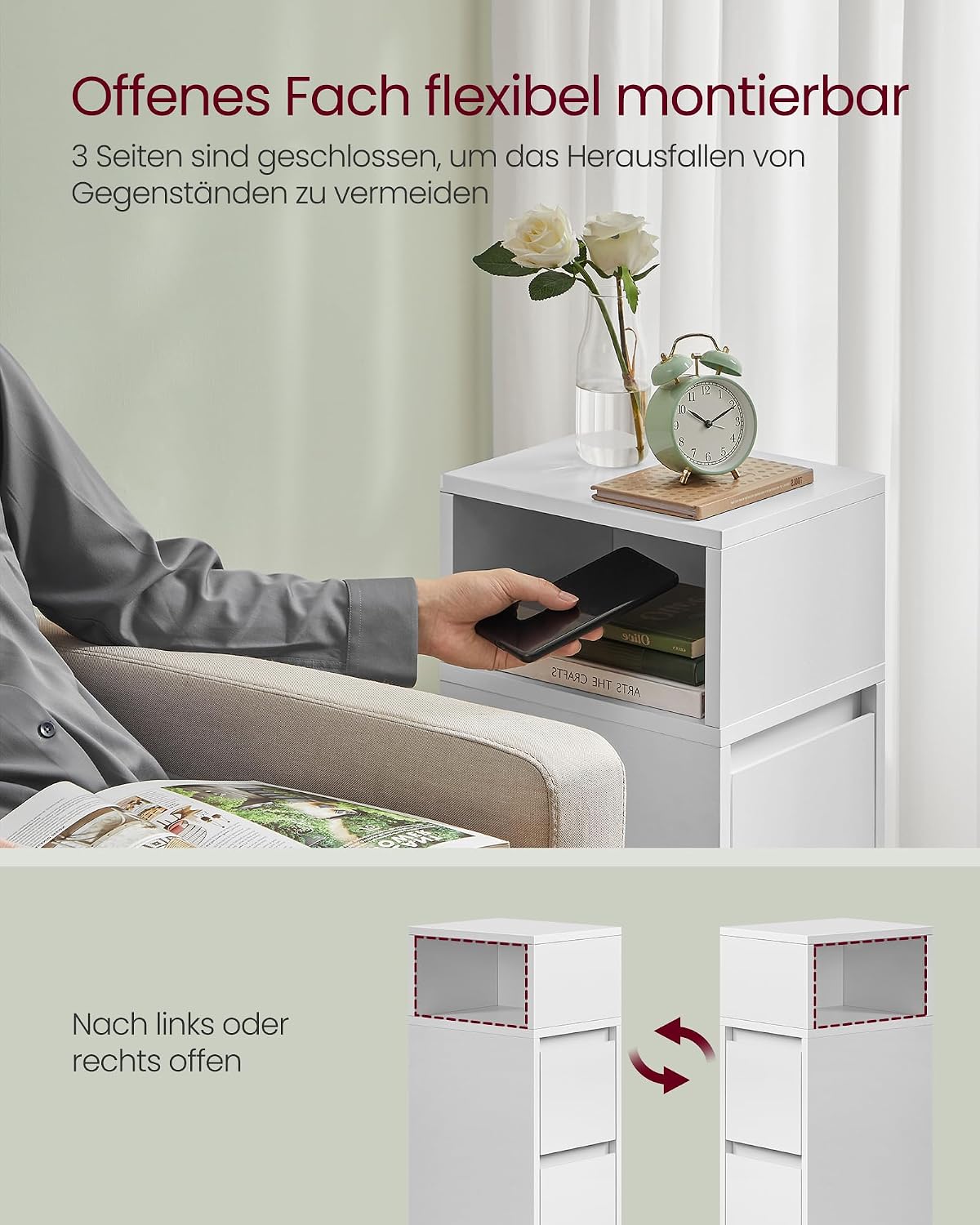 Detalle 2 de VASAGLE Kailyn Kollektion Nachttisch 2er Set
