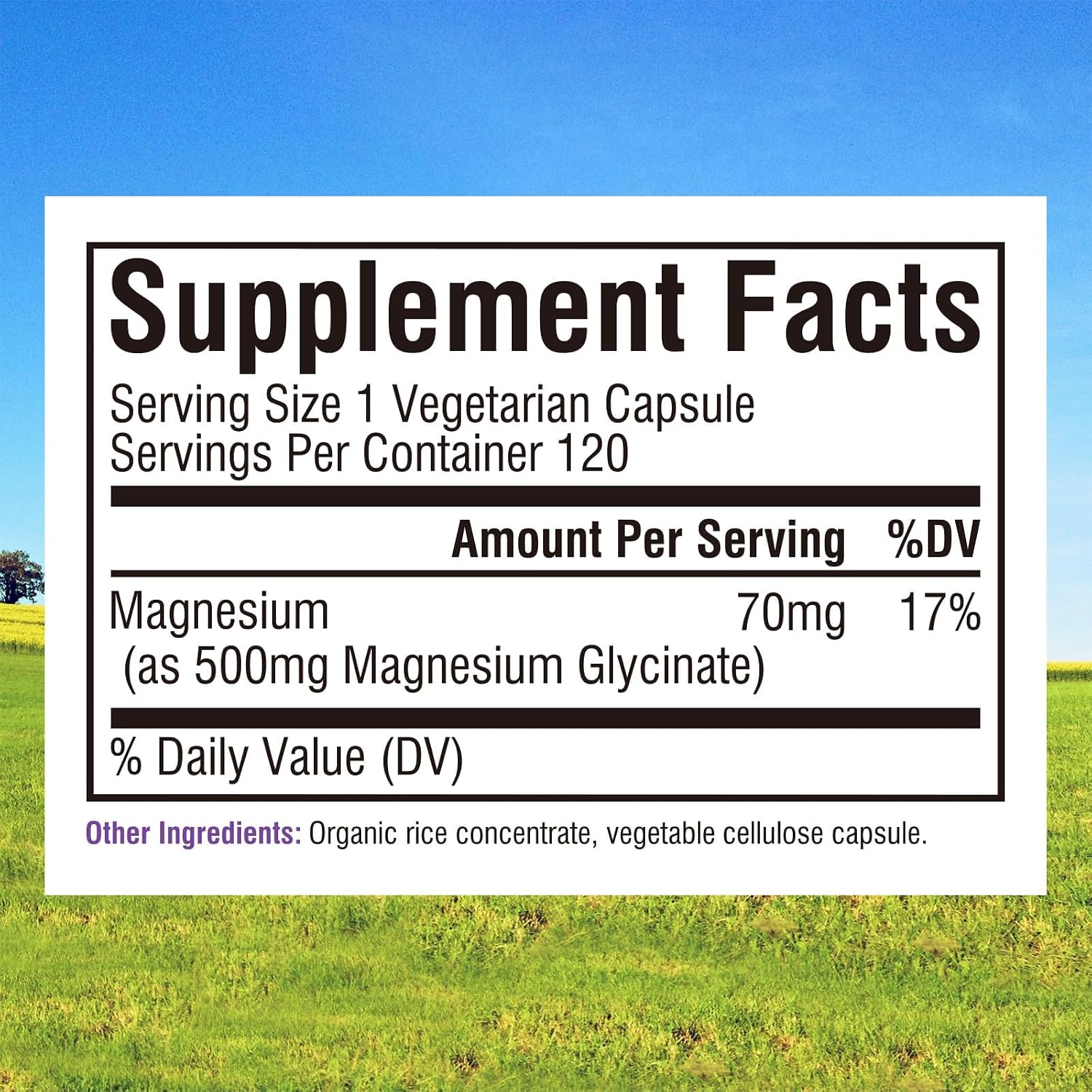 Detalle 2 de Innate Vitality Magnesium Glycinate 500mg, 70mg Elemental, 120 Capsules