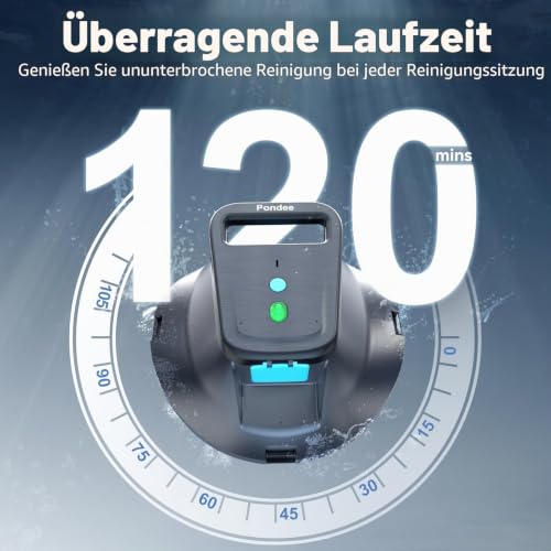 Detalle de Pondee X1 Upgrade 2026 – Kabelloser Poolroboter mit 120 Min Laufzeit