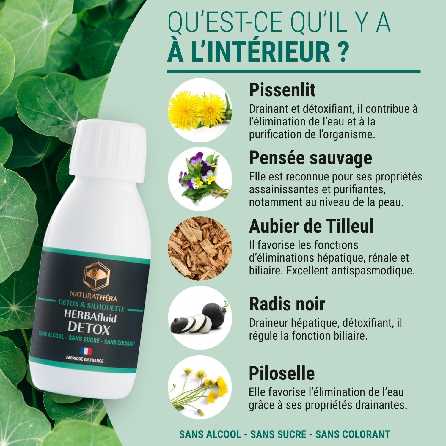 Thumbnail 2 de Naturathéra HERBAFLUID DÉTOX – Complément alimentaire détox fluide, 125 ml, Vegan et fabriqué en France