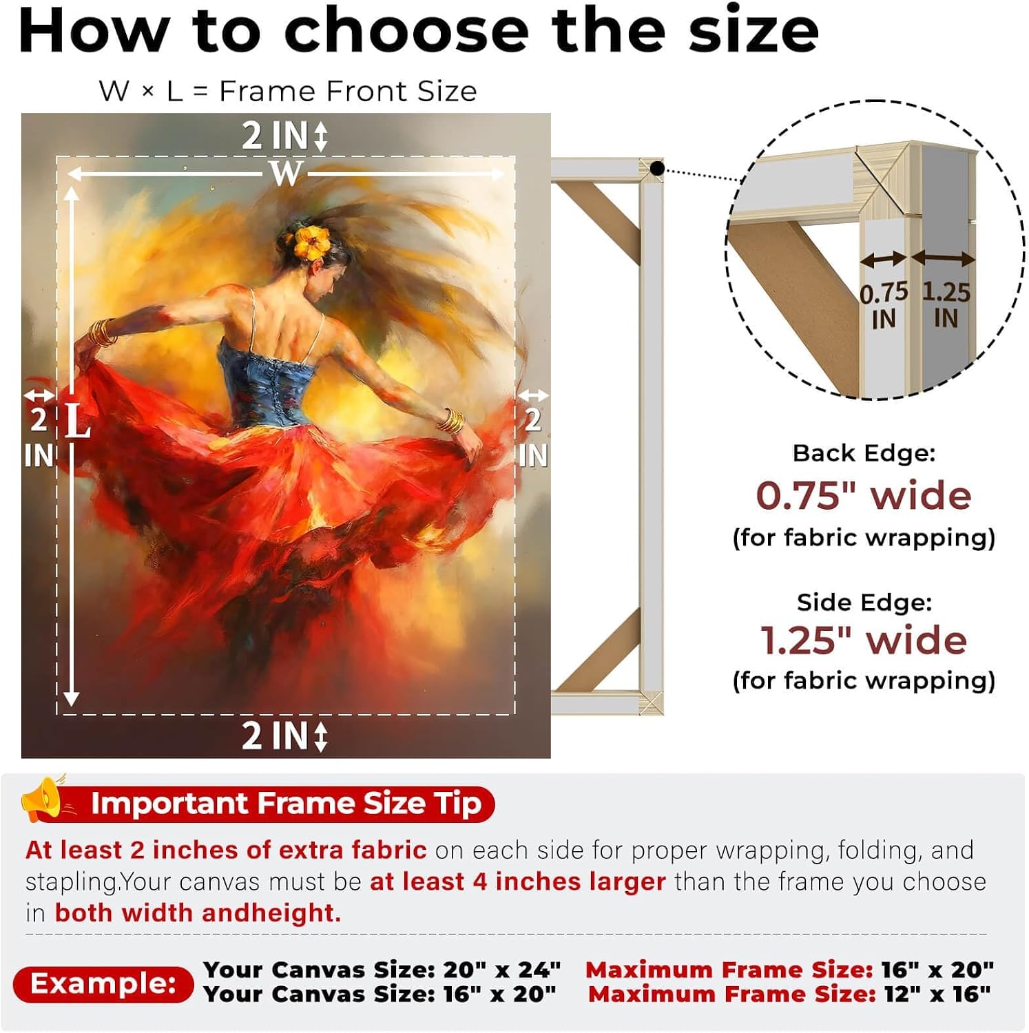 Detalle de Texas Art Canvas Stretcher Bars 24 x 28