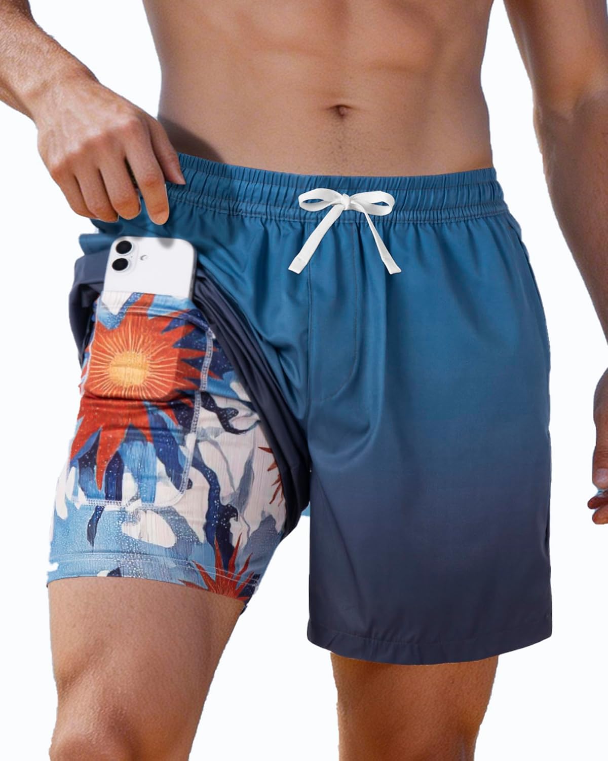 Thumbnail 2 de FreSprtti Men's Swim Trunks: 2-in-1 Board Shorts with Quick-Dry comfort
