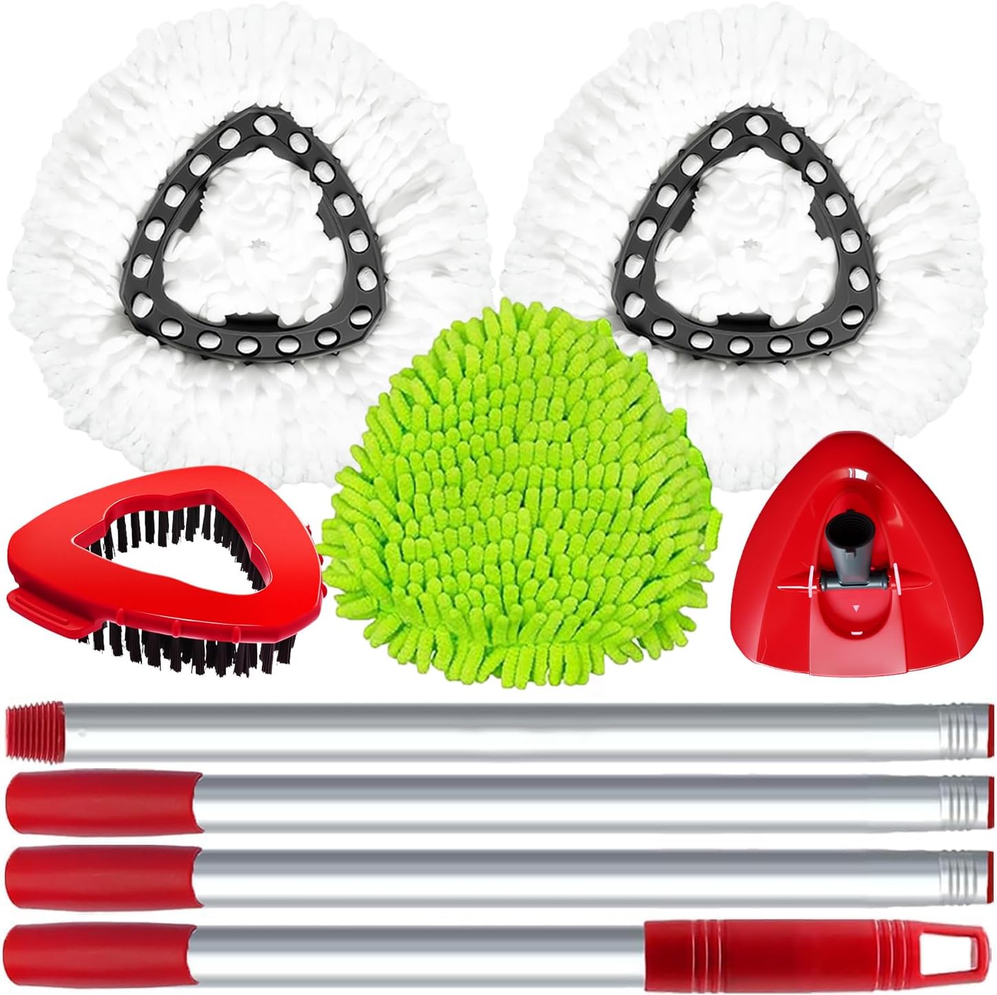 Vileda-compatible spin mop set with 4-section handle