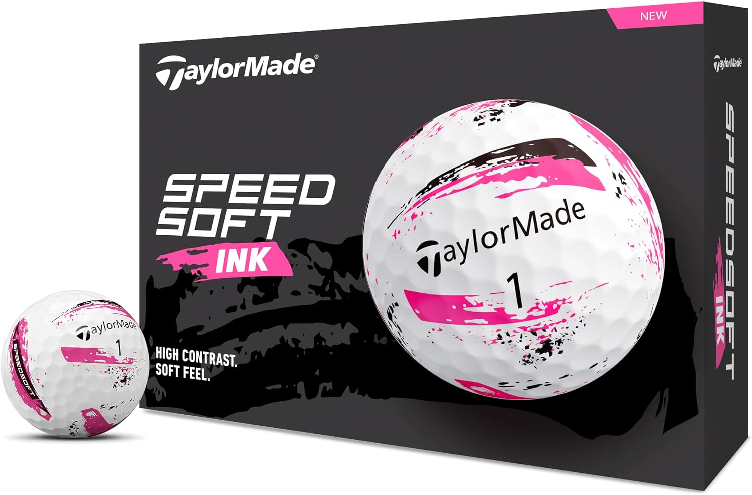 Detalle de TaylorMade TMJ24 SpeedSoft INK ゴルフボール 12個入り マルチレイヤー 2024年モデル