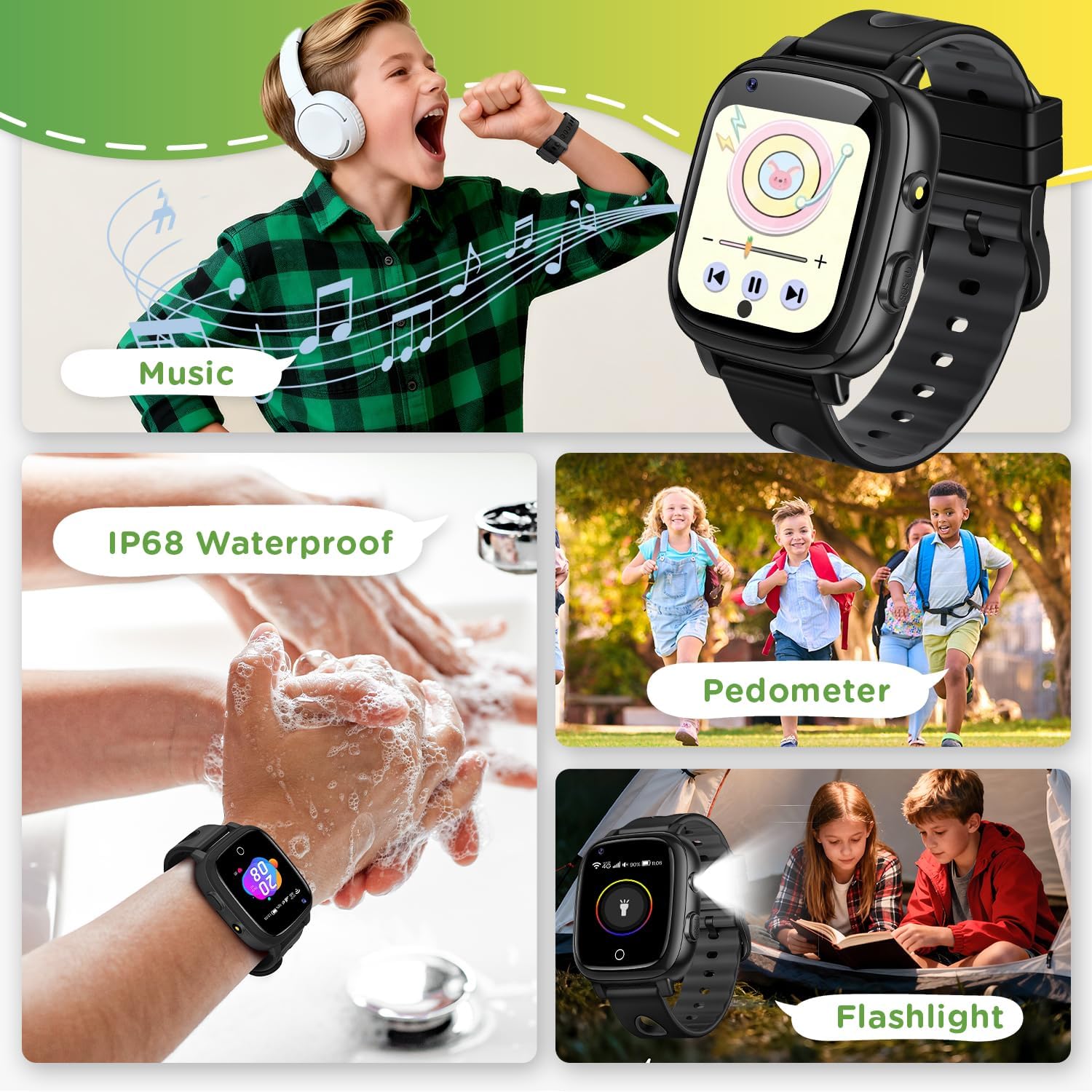 Thumbnail 4 de whraills 2026 Nouvelle 4G Montre Connectée Enfant – Écran HD, GPS + SOS, mode École et IP68