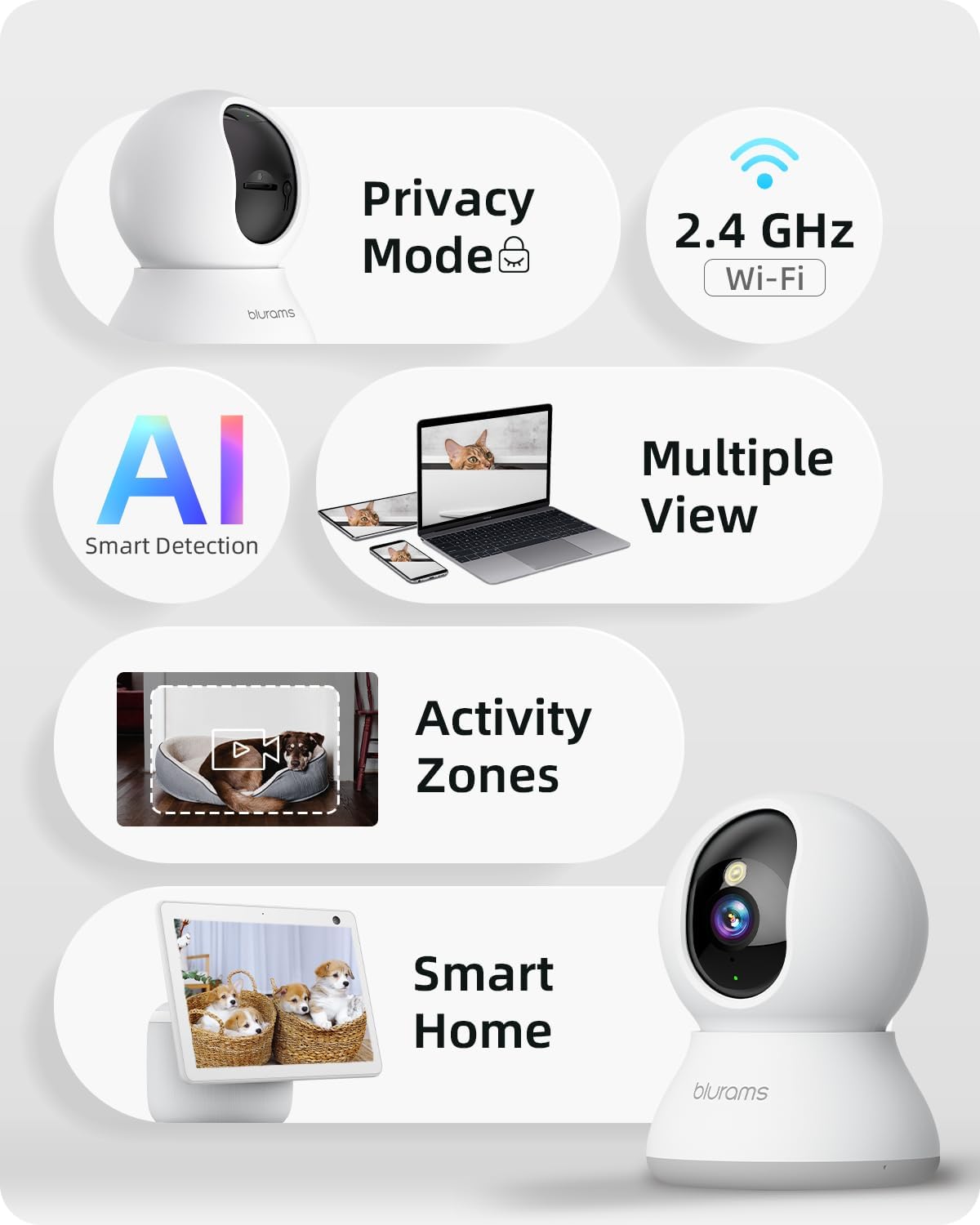 Thumbnail 6 de blurams Baby Monitor Dog Camera 2K with 360° Tracking