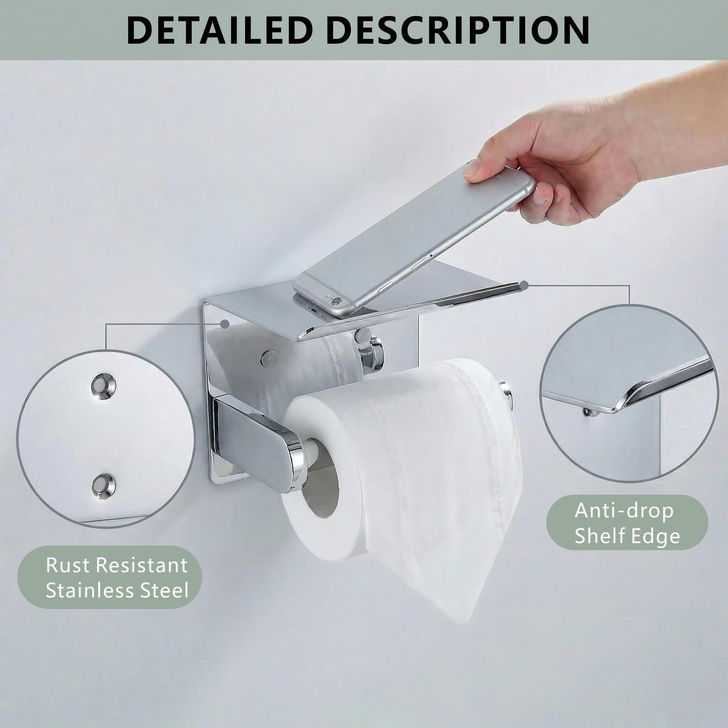 Detalle de DIYZON Toilet Paper Holder, Stainless Steel