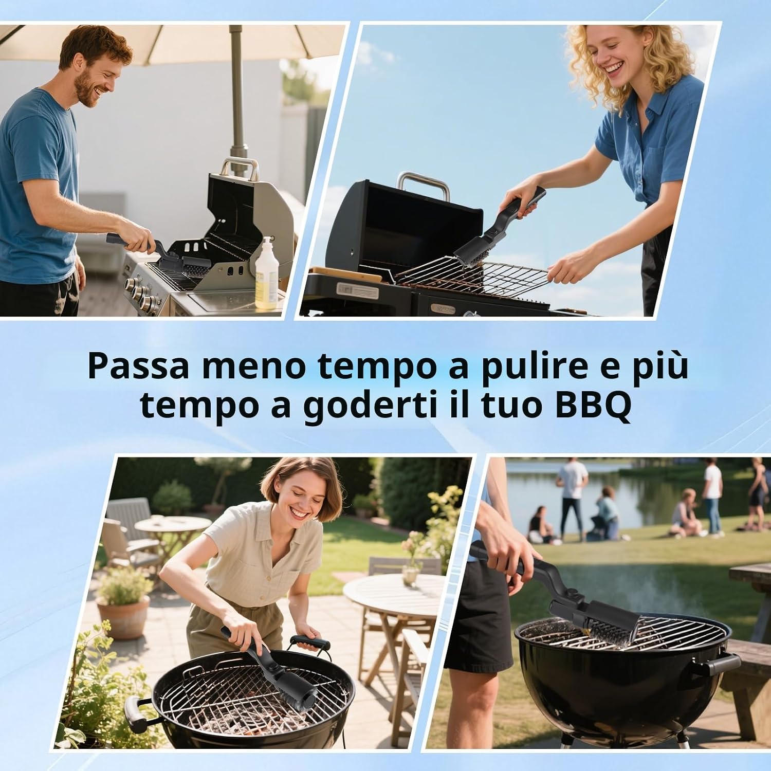 Thumbnail 6 de Spazzola elettrica aggiornata per griglia senza fili 3 velocità, testa in acciaio inox & 90 minuti di autonomia