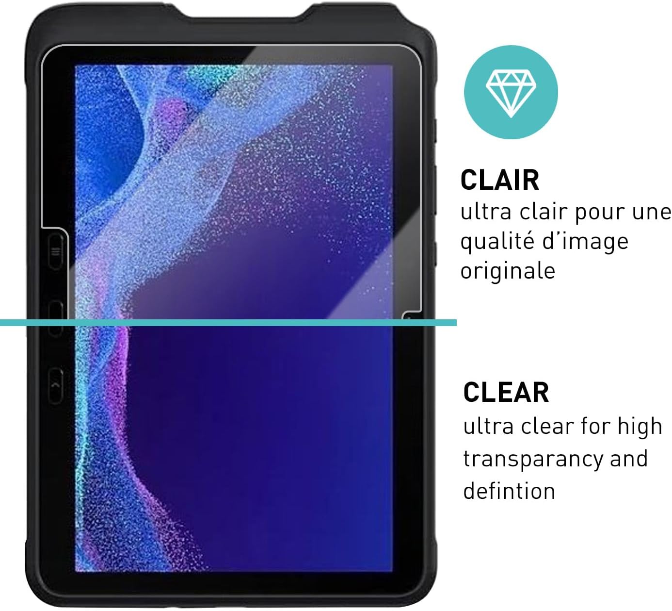 Detalle de smartect Verre Trempé pour Samsung Galaxy Tab Active 4 Pro (2 pièces) — protection HD claire anti-rayures