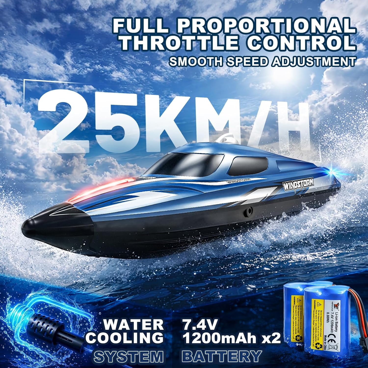 Thumbnail 1 de YESHIN Bateau Radiocommandé 25 km/h — puissance et sécurité pour jeux d’eau